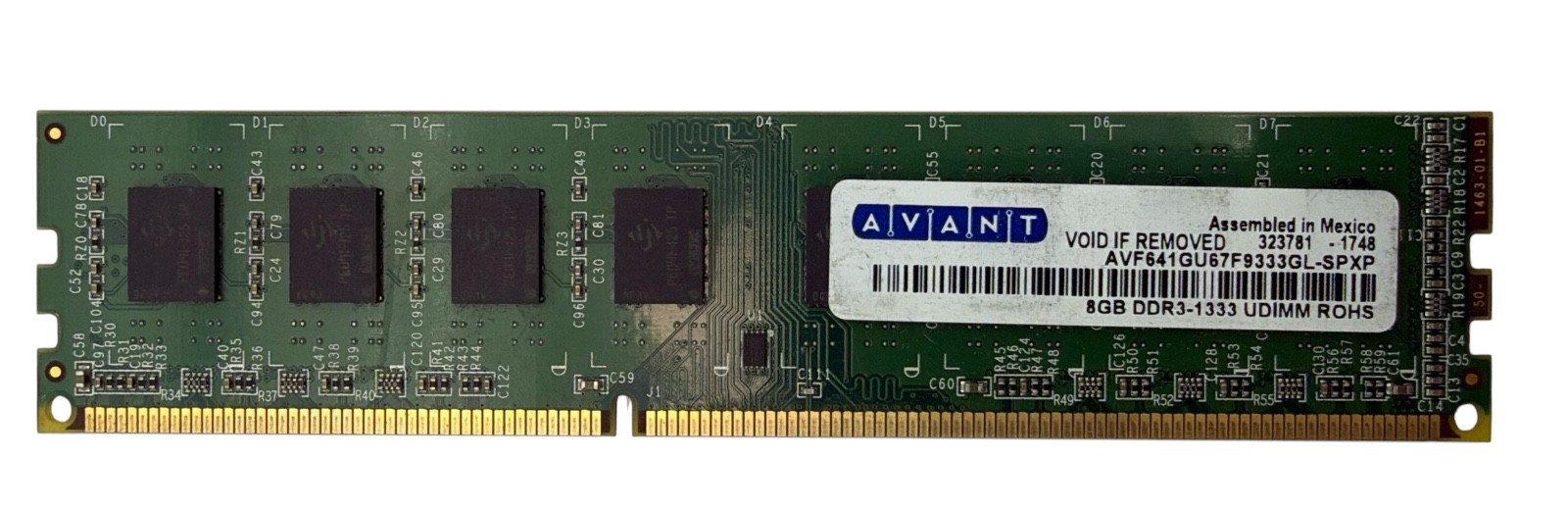 Avant 8GB  (1x8GB) PC3-10700 DDR3-1333  Desktop Memory AVF641GU67F9333GL-SPXP