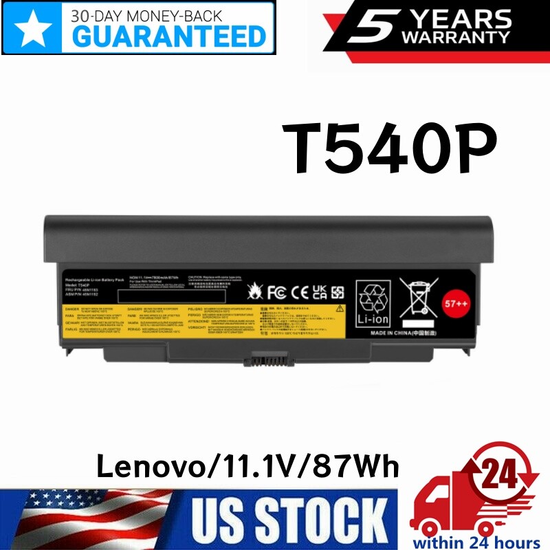 ✅57++ Battery For Lenovo ThinkPad T440P T540P W540 W541 L440 L540 Series 87Wh