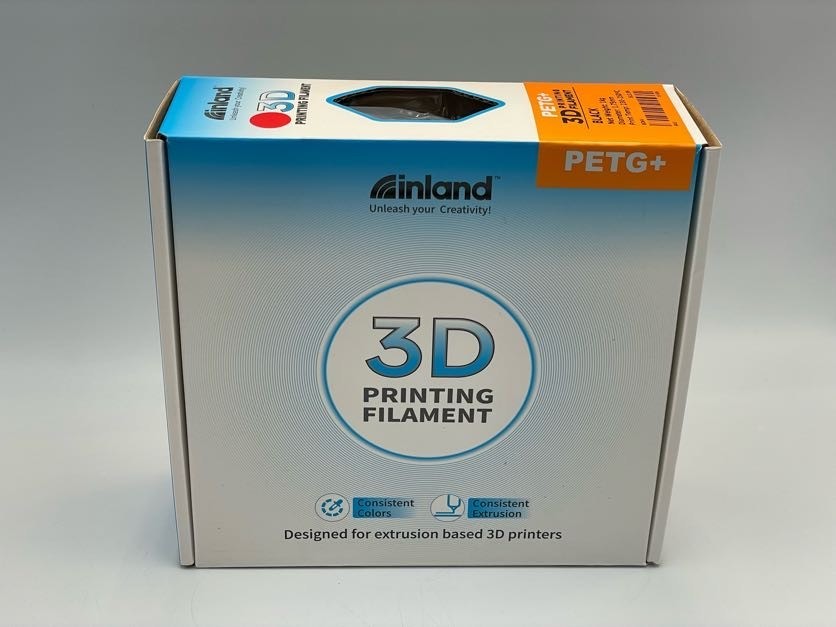 Inland 1.75mm PETG+ 3D Printer Filament - 1kg (2.2 lbs) Spool - Black