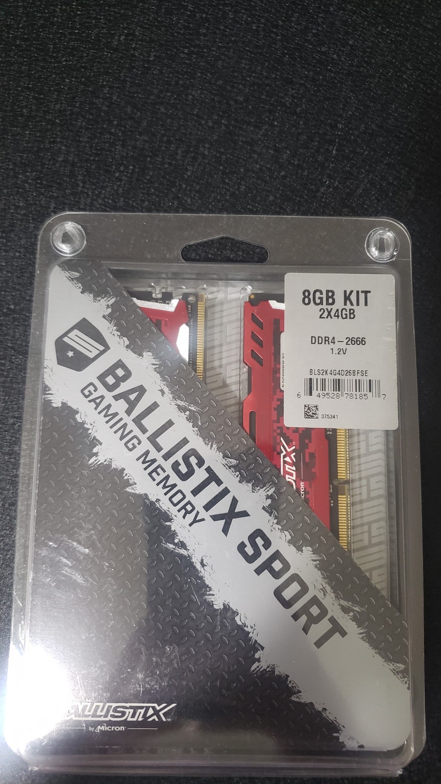 Micron Ballistix Sport LT 8GB (2x4GB) DDR4-2666 Desktop RAM Red BLS2K4G4D26BFSE