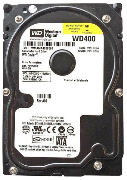 Western Digital WD400BD 40GB SATA HDD Tested Sanitized