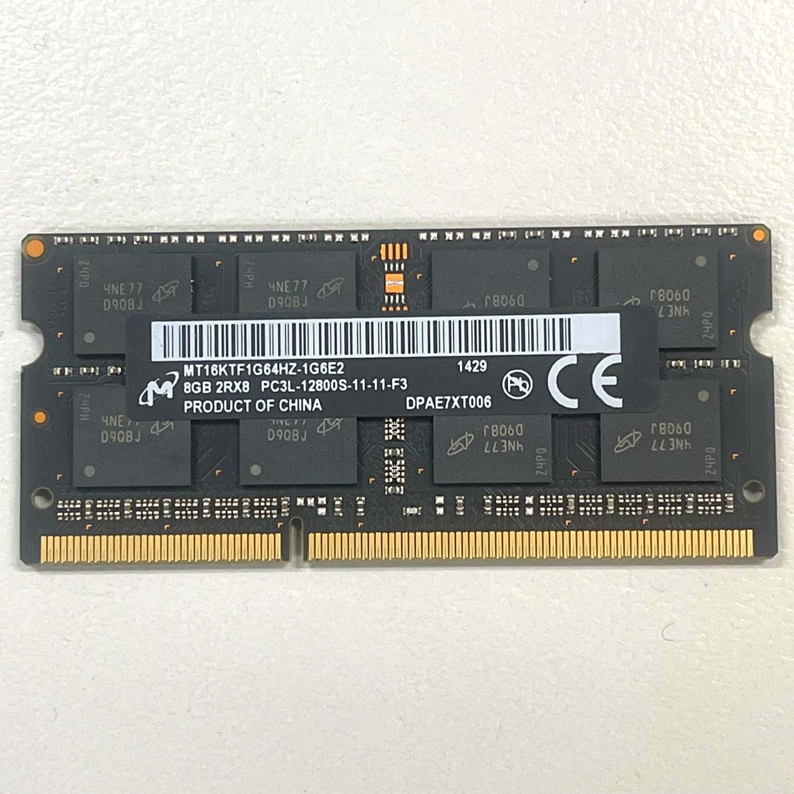 OEM Micron 8GB DDR3 Ram PC3L-12800 1600MHz SODIMM MT16KTF1G64HZ-1G6E2 iMac A1418