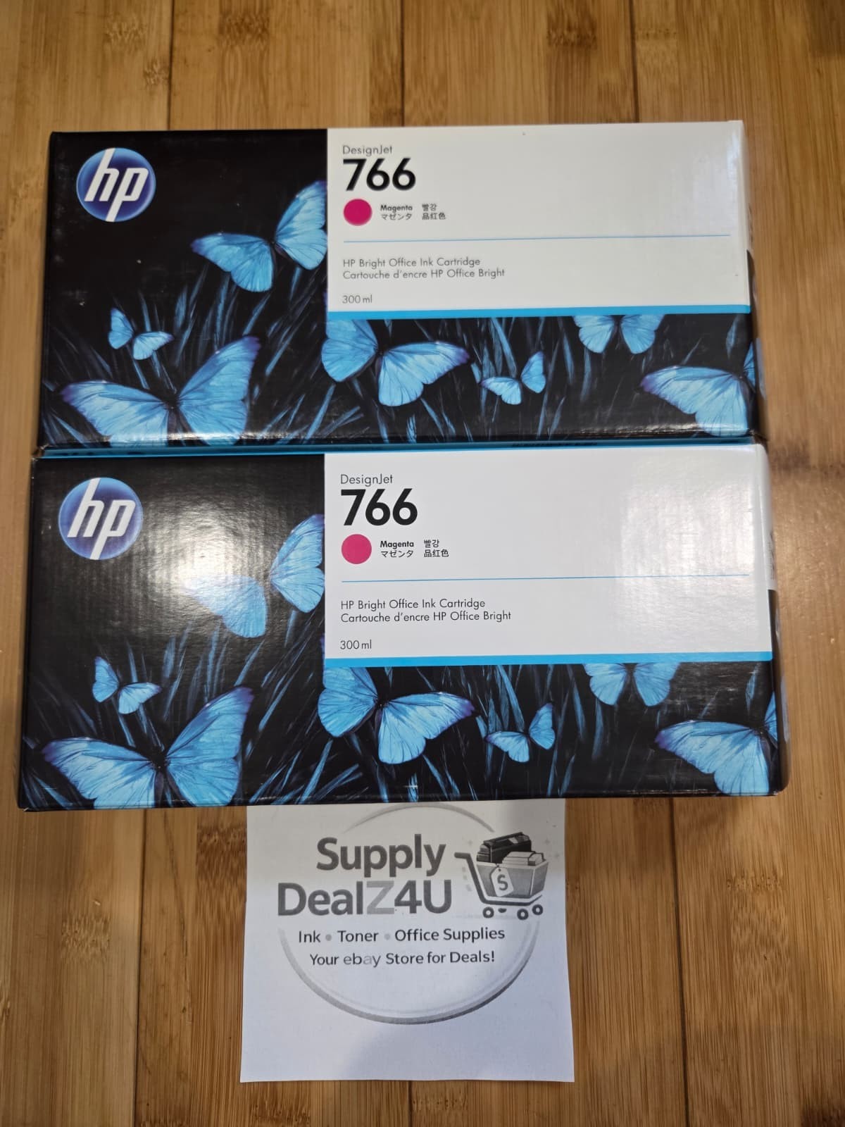 Genuine HP P2V90A Designjet 766 Magenta Ink 2 Pack OEM Factory Sealed BOX NEW