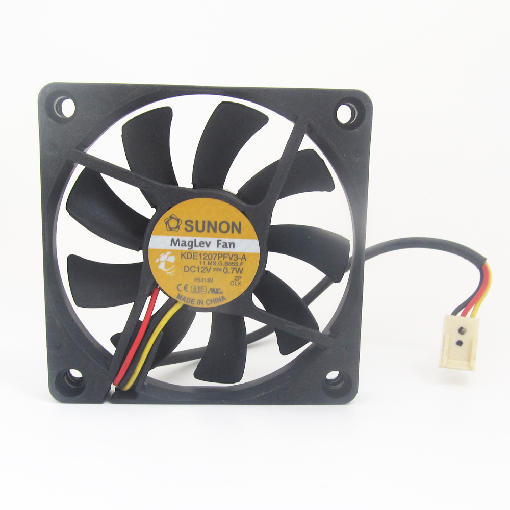 10pcs SUNON MagLev DC Cooling fan KDE1207PFV3-A 70x70x10mm 7010 DC12V 0.7W 3pin