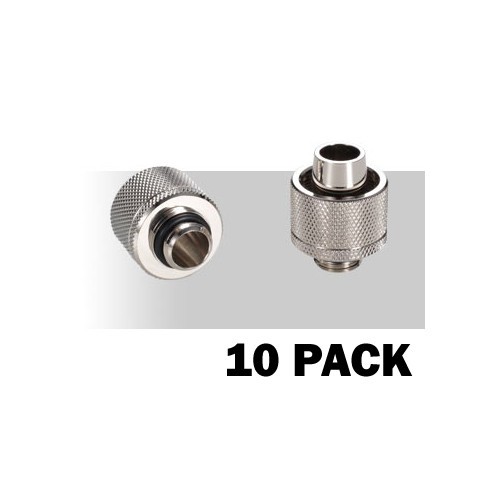 Enzotech 1/2" x 3/4" Compression Fitting, Nickel Plated Brass - 10 PACK