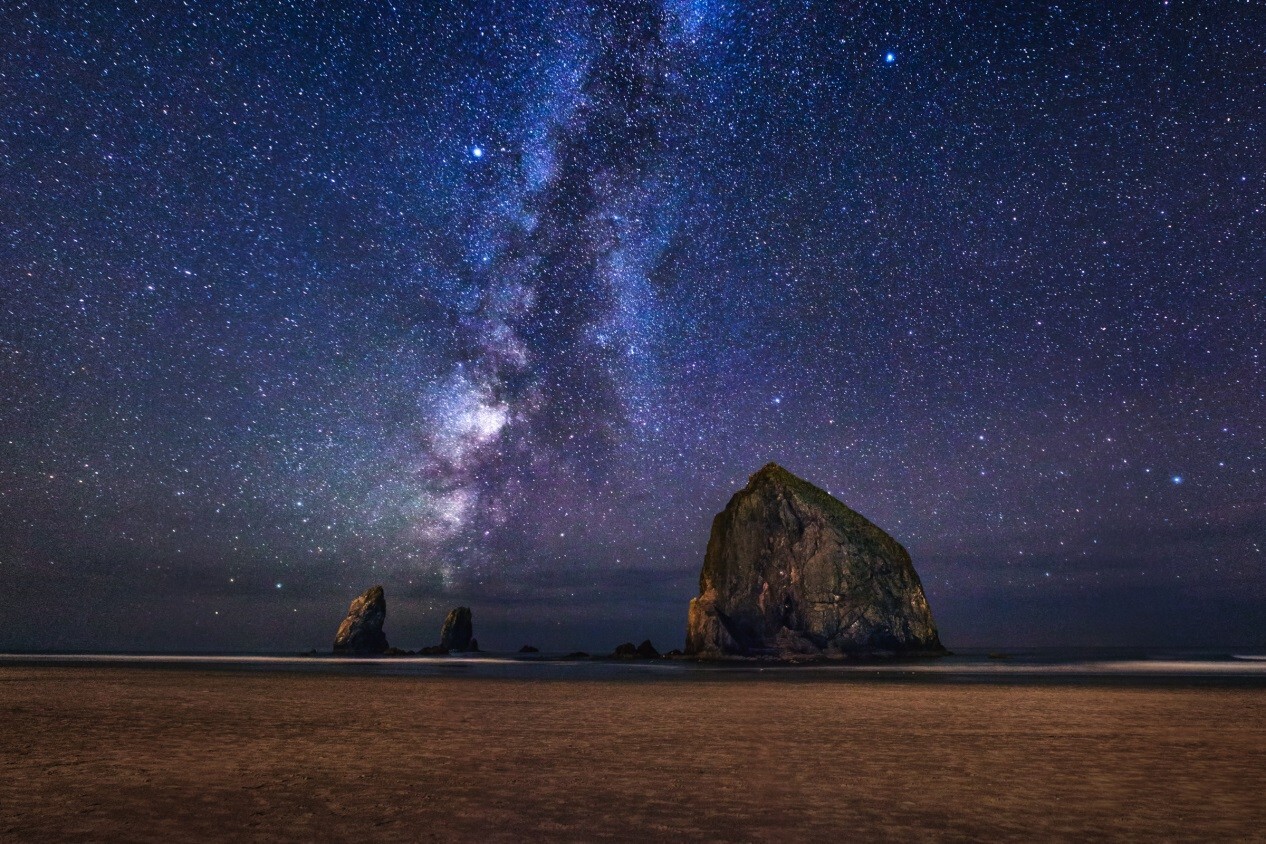 Landscape nature milky way new zealand night stars rocks Custom Gaming Mat Desk