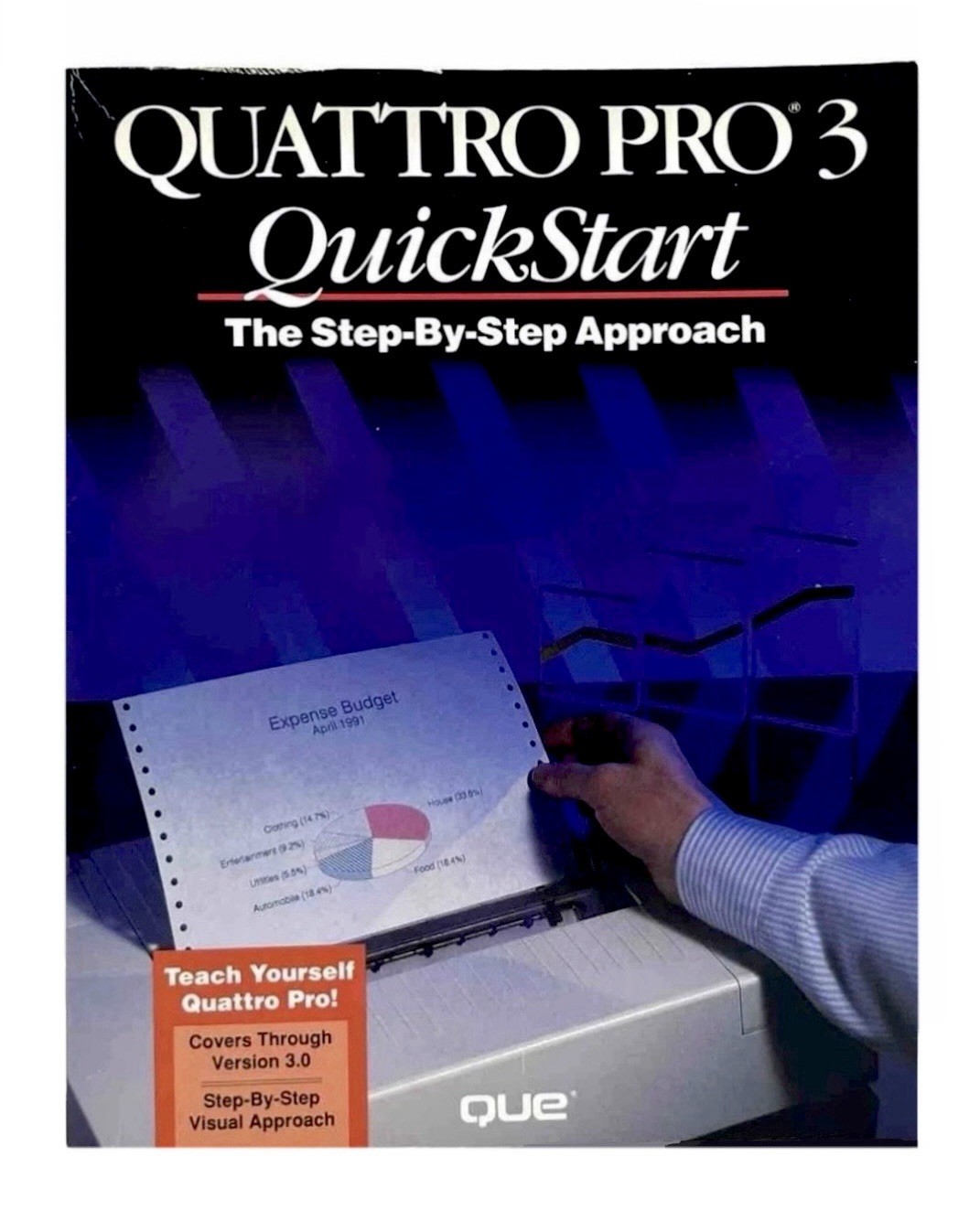 Vintage 1991 QUATTRO PRO 3 QuickStart The Step By Step Approach Computer Manual