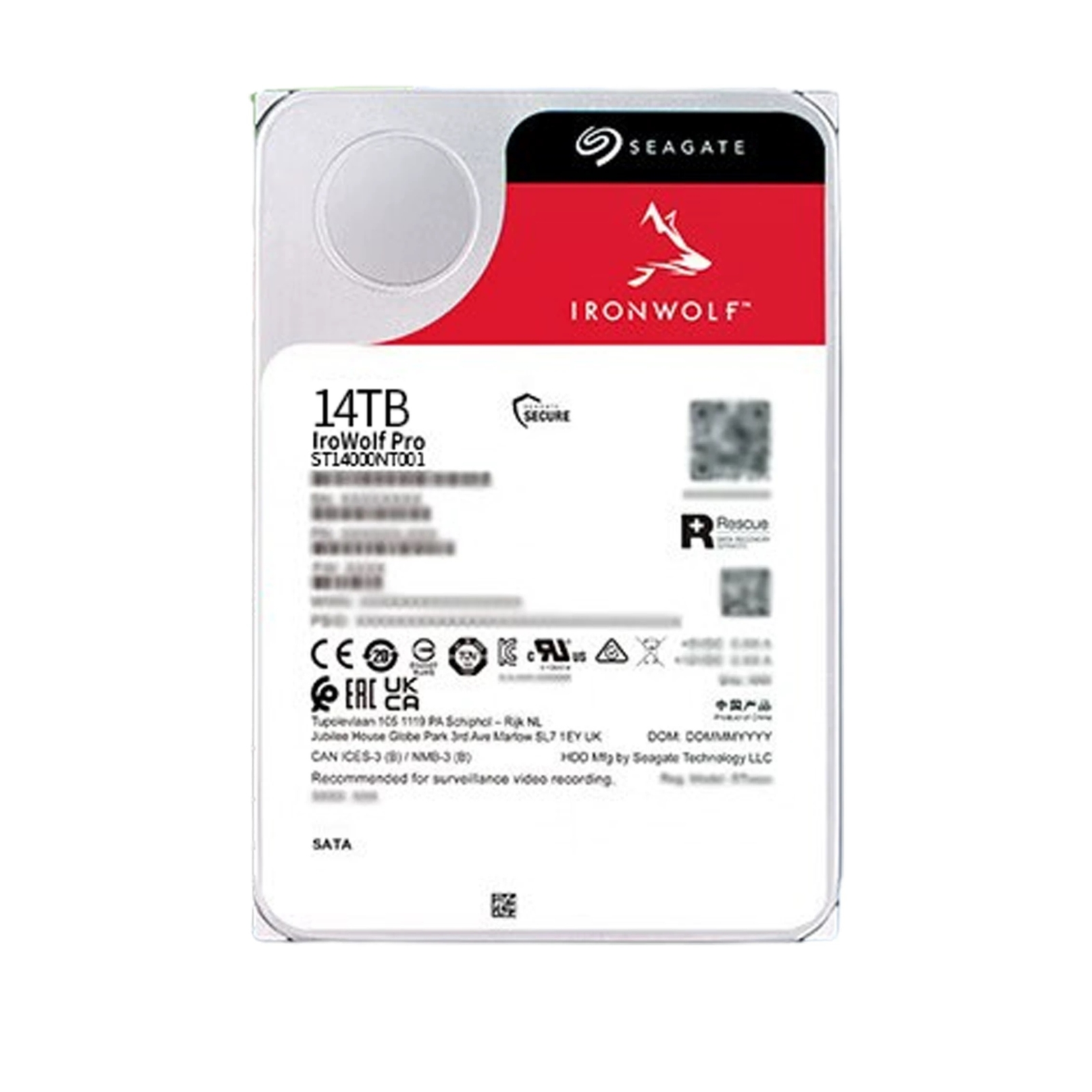 Seagate IronWolf Pro ST14000NT001 14TB 3.5" SATA 6Gb 7200RPM NAS Hard Drive HDD