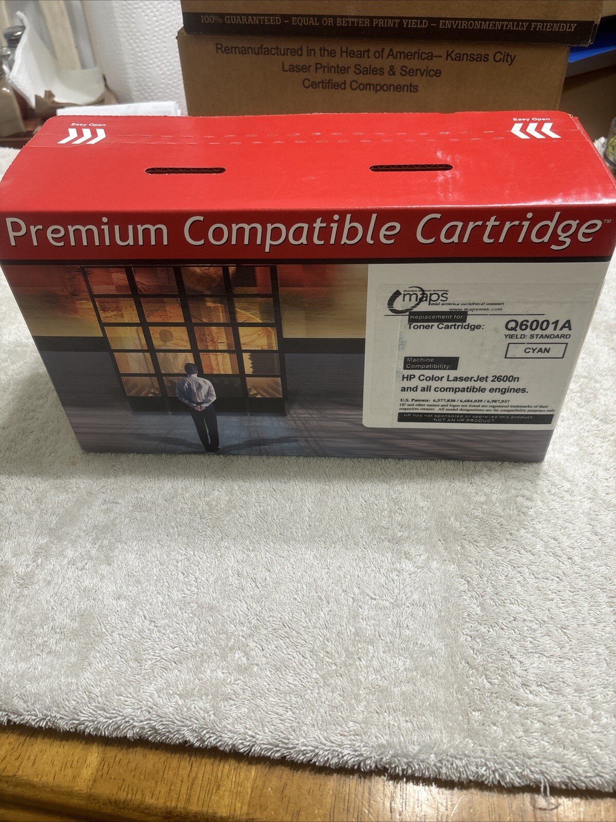 Maps Toner Sealed in Box HP LaserJet 2600 Q6001A Cyan Toner Cartridge NEW