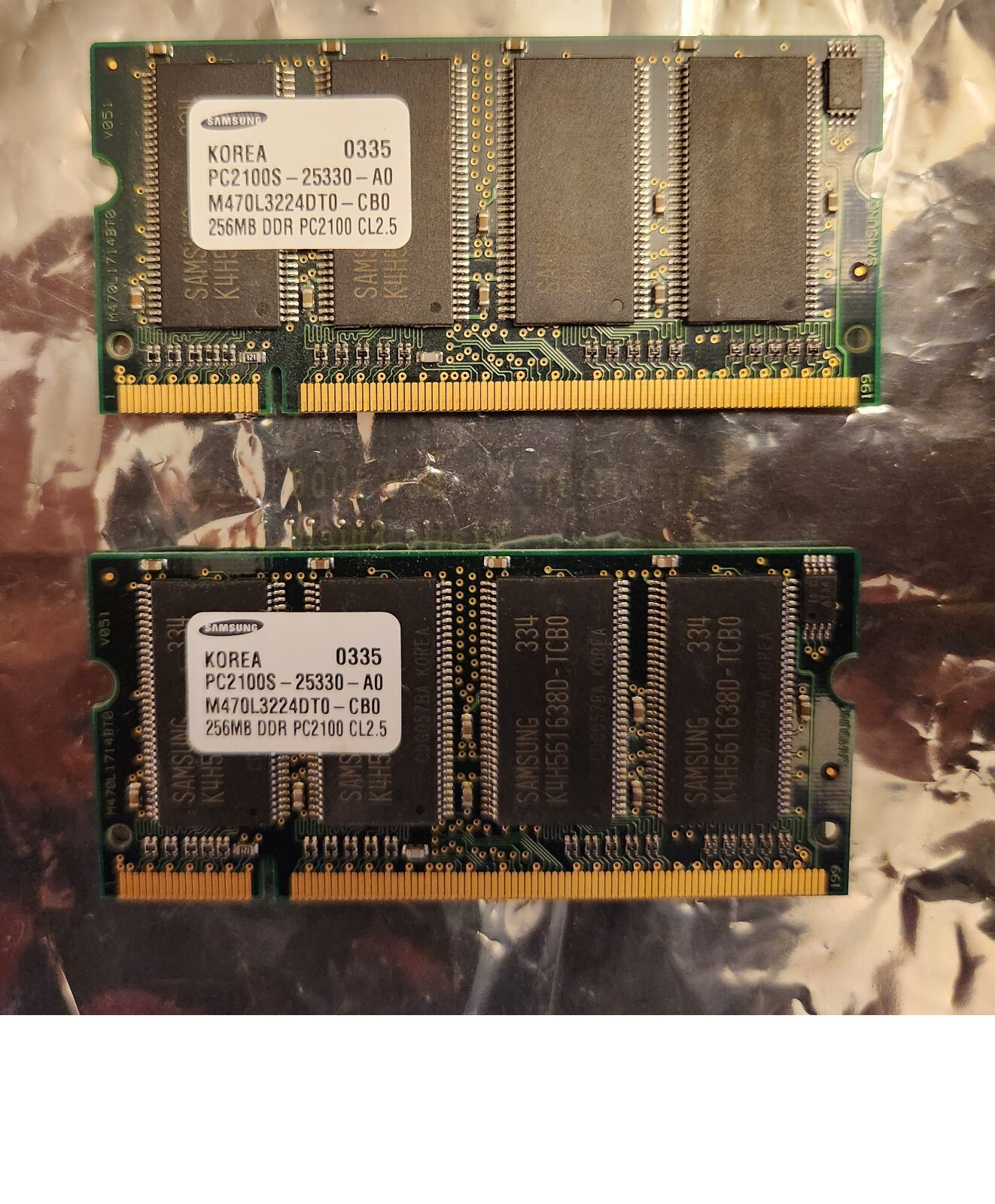 SAMSUNG PC2100S-25330-A0  (256MB x 2) DDR PC2100 CL2.5 Laptop Memory