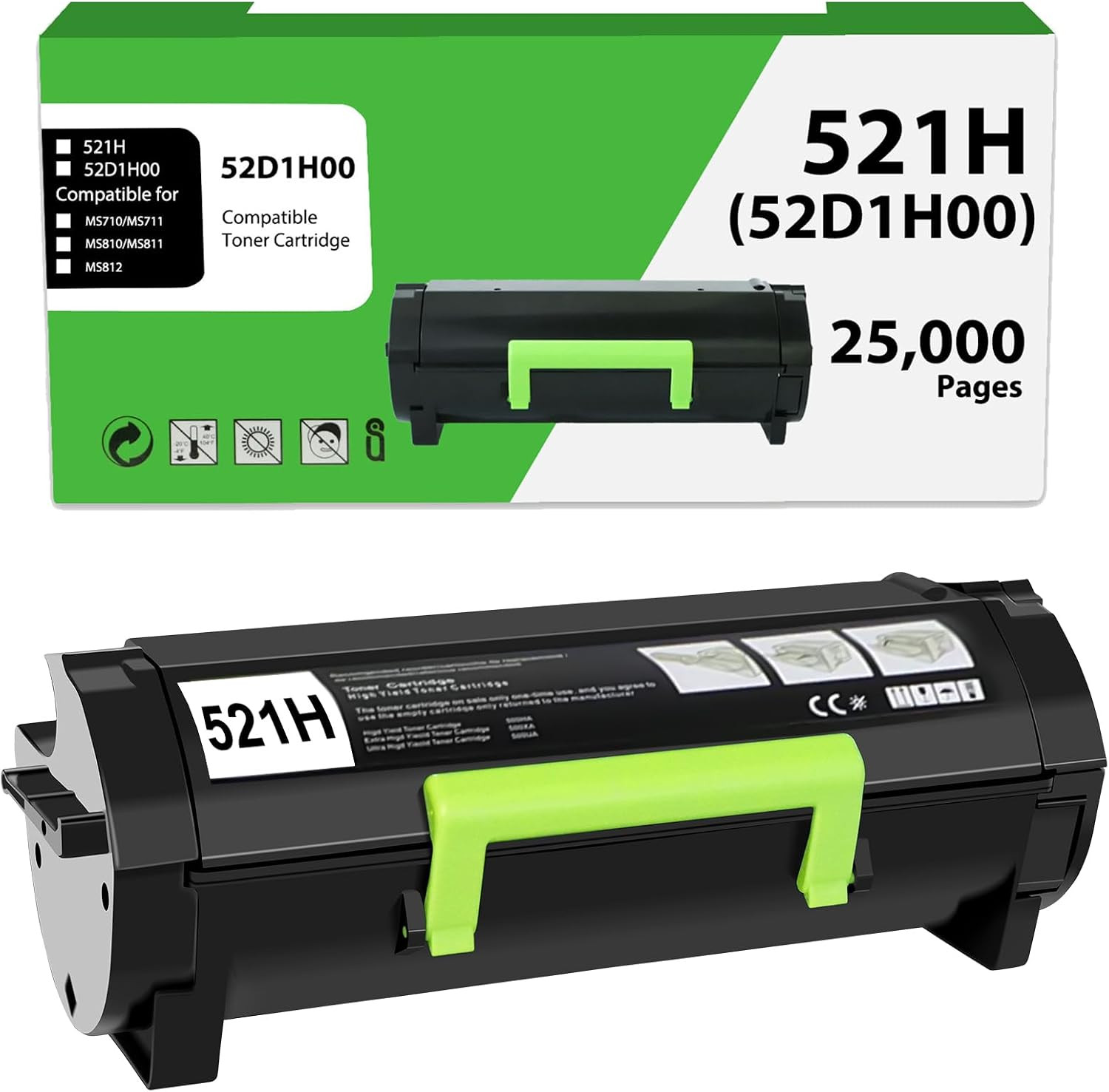 521H 52D1H00 Toner Cartridge Compatible for Lexmark MS810 Toner 521H 52D1H00 for