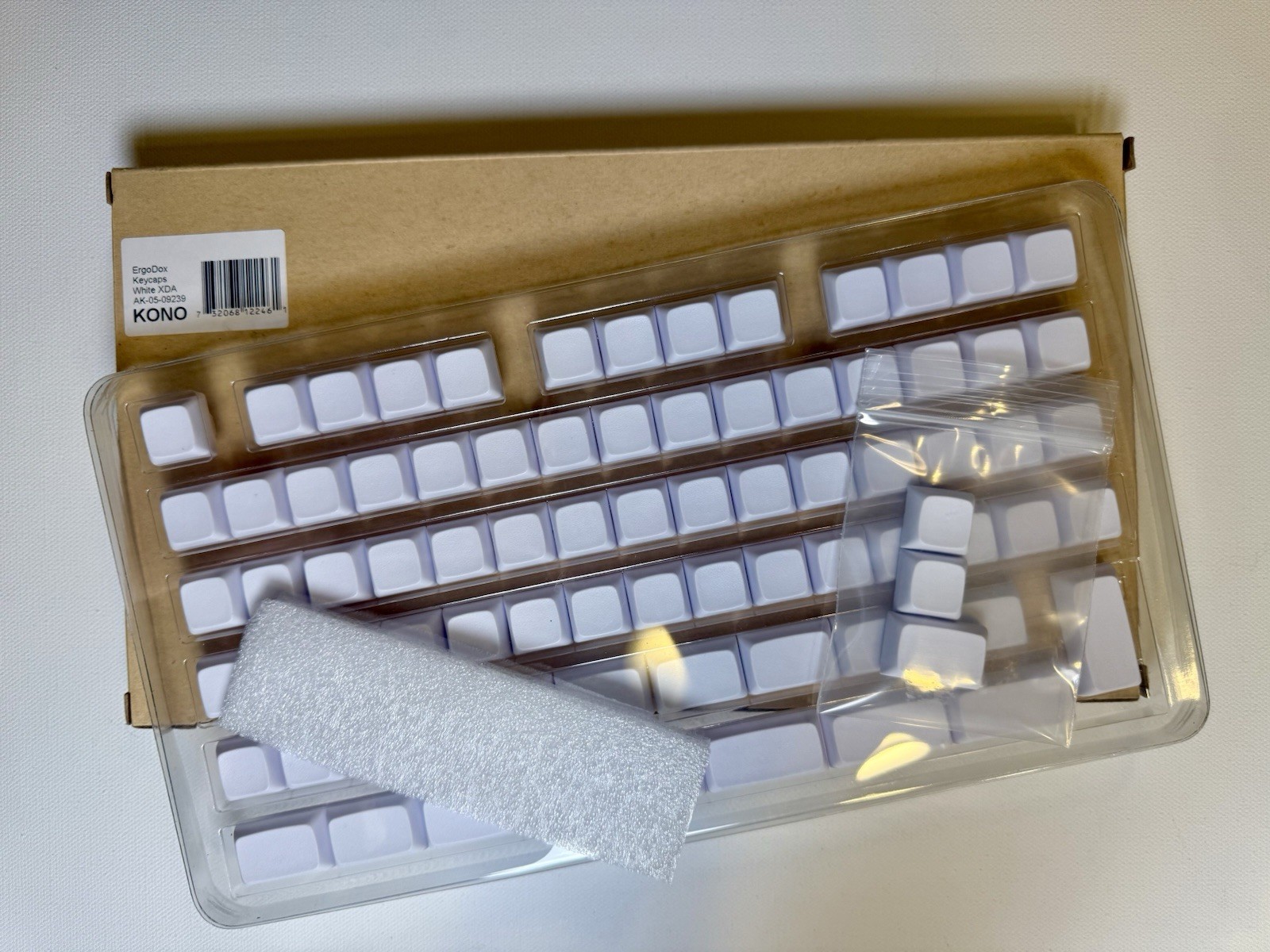 Kono ErgoDox Blank White Keycap Set PBT MX Mechanical Keyboard Brand New