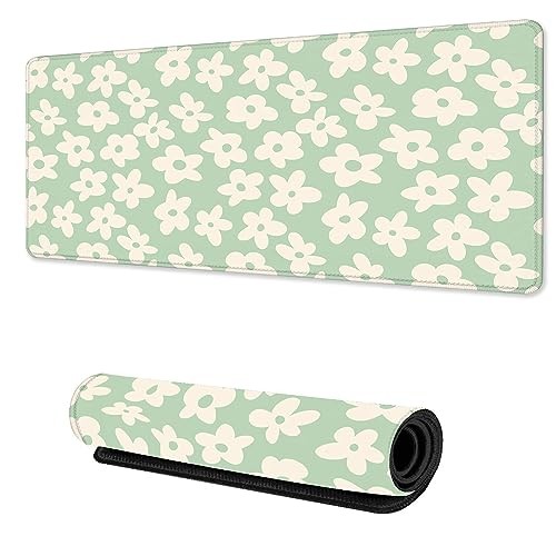 TUBAMQ Desk Mat Daisy Flower Vintage Gaming Mouse pad 31.5"x15.7"-TB-SBD-LST2-01