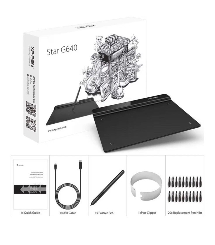 XP-Pen Star G640 Graphics Drawing Tablet 8192 Stylus OSU Tablet Support Win Mac