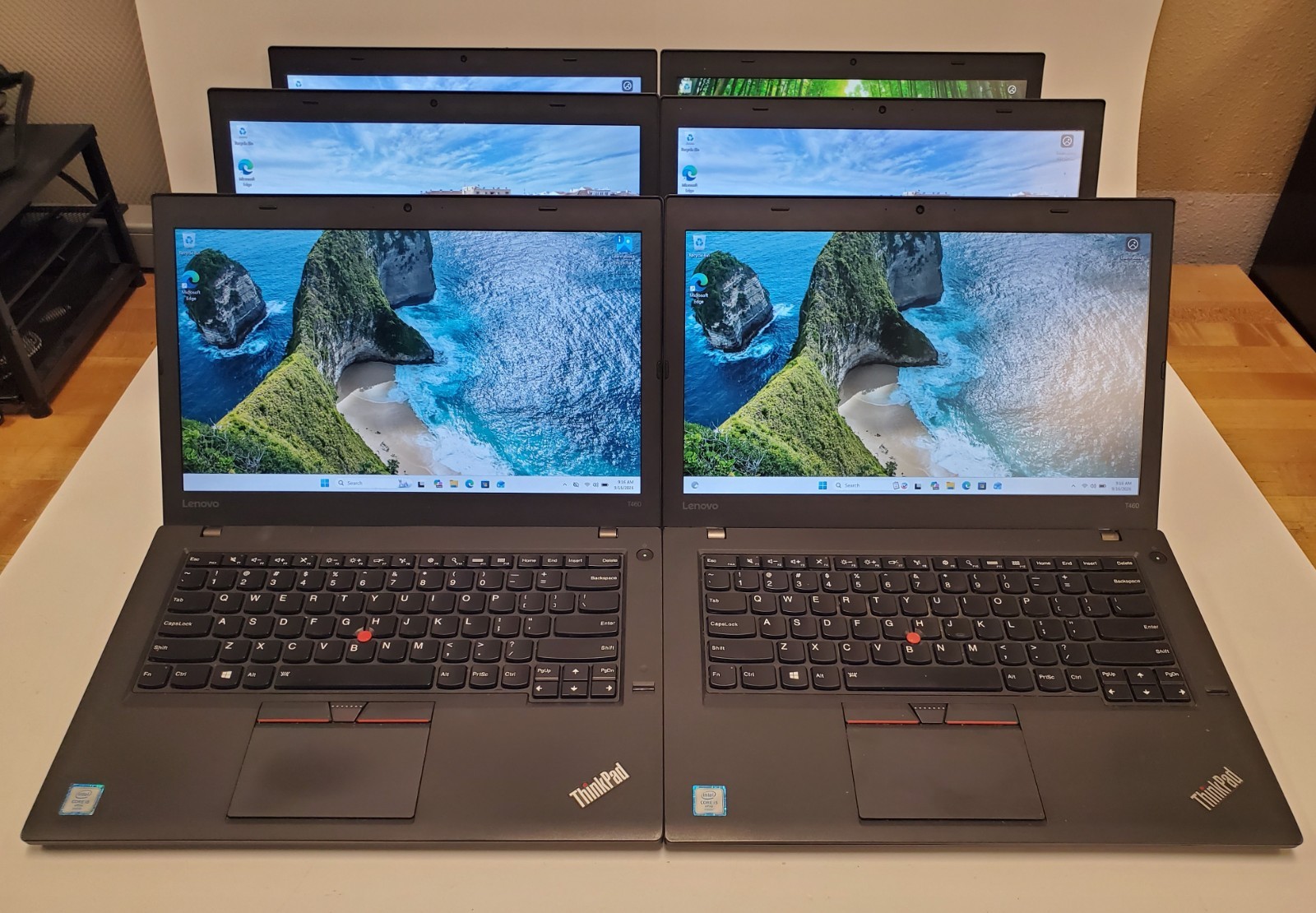 Lot of 6 Lenovo Thinkpad T460 14" i5-6300u 2.4GHz 8GB RAM 128GB SSD W11P *READ*