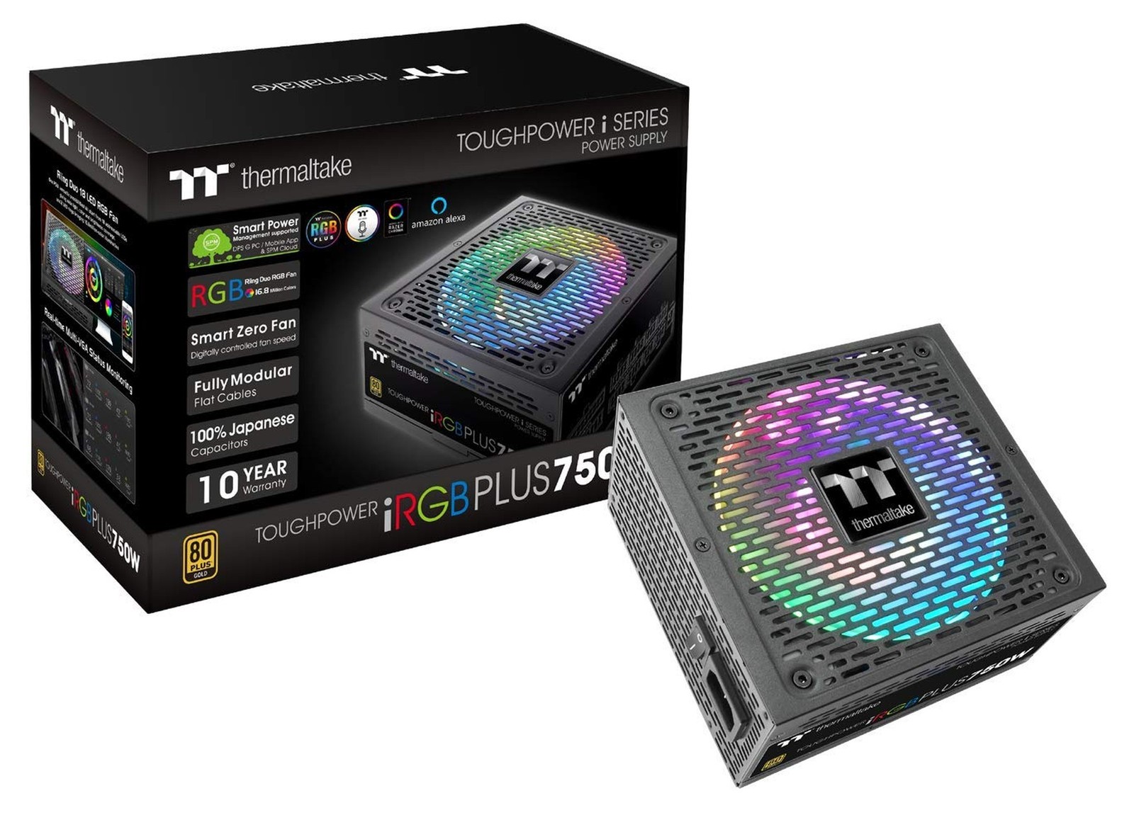 Thermaltake Toughpower iRGB Plus 750W 80+ Gold SLI/Crossfire Ready RGB LED AT...