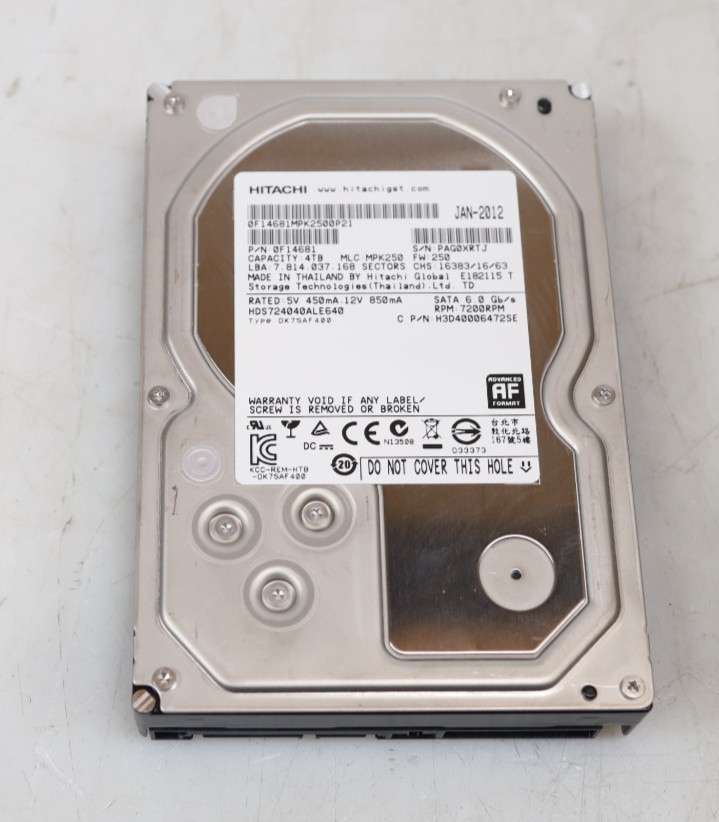 Hitachi 4TB HDS724040ALE640 3.5" 7200 RPM SATA Hard Disk Drive