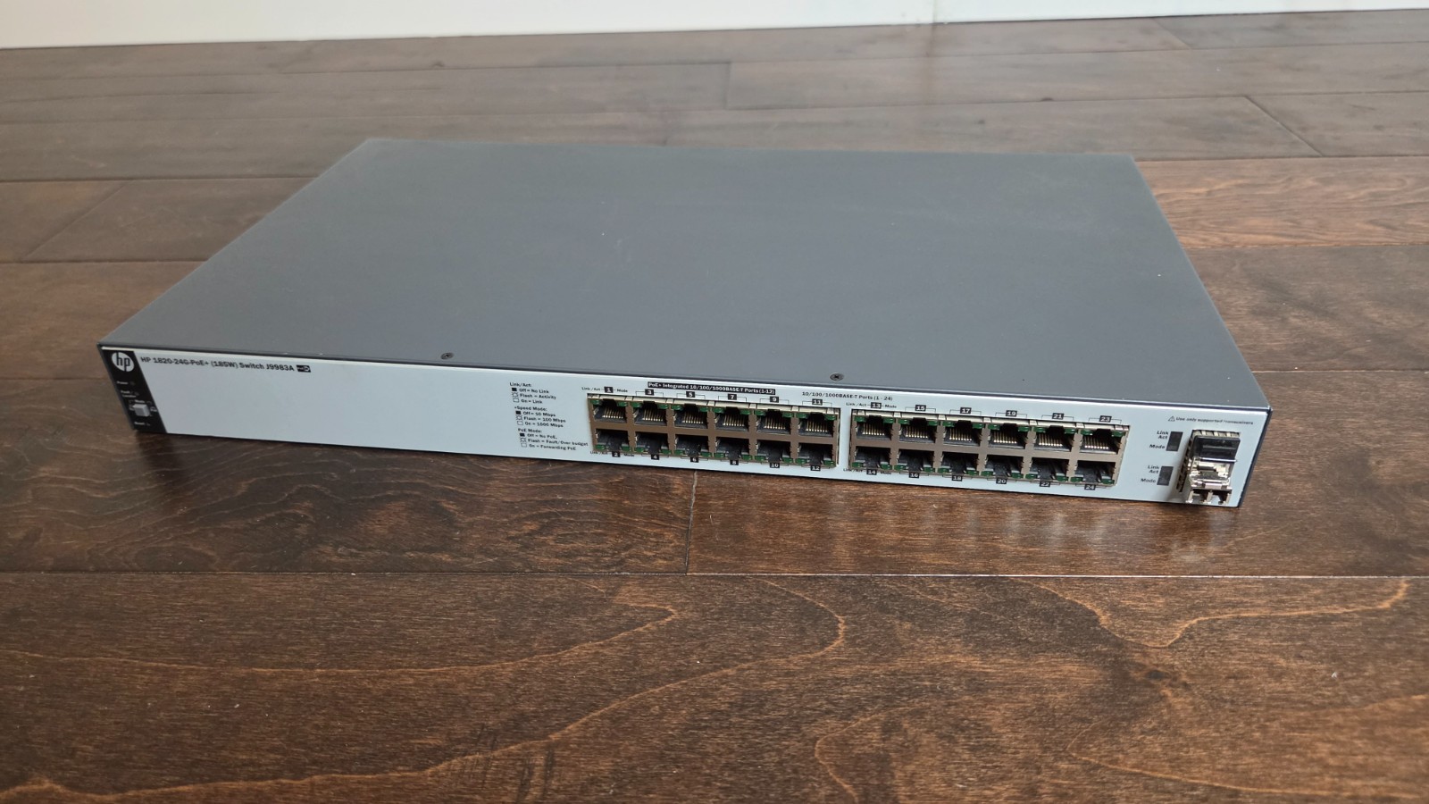 HP HPE J9983A 1820-24G-PoE+ 185W 24 Port Gigabit POE Ethernet Switch W/ Cord