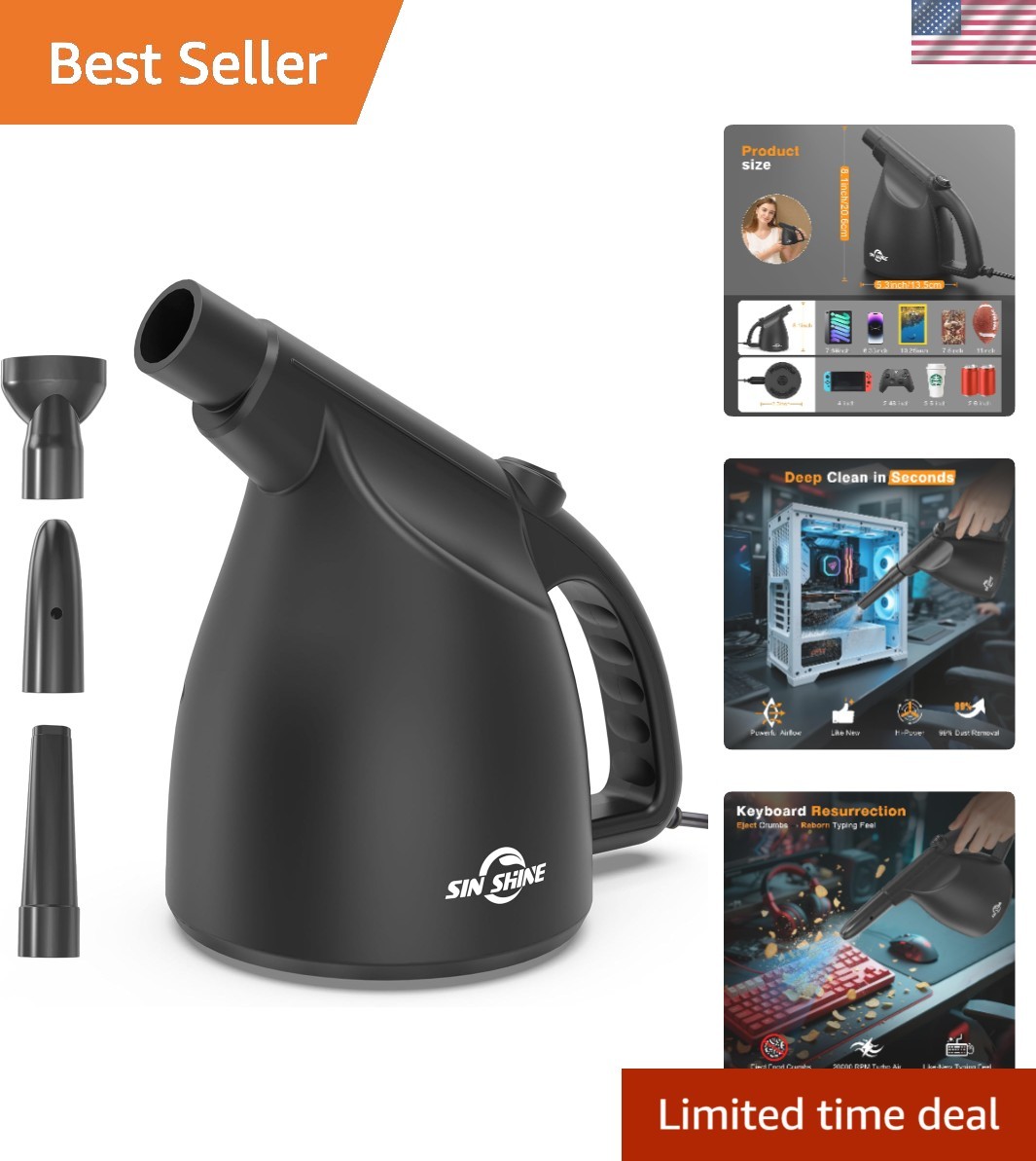 110000RPM Electric Air Duster - Eco-Friendly High-Power Cleaner for Electronics