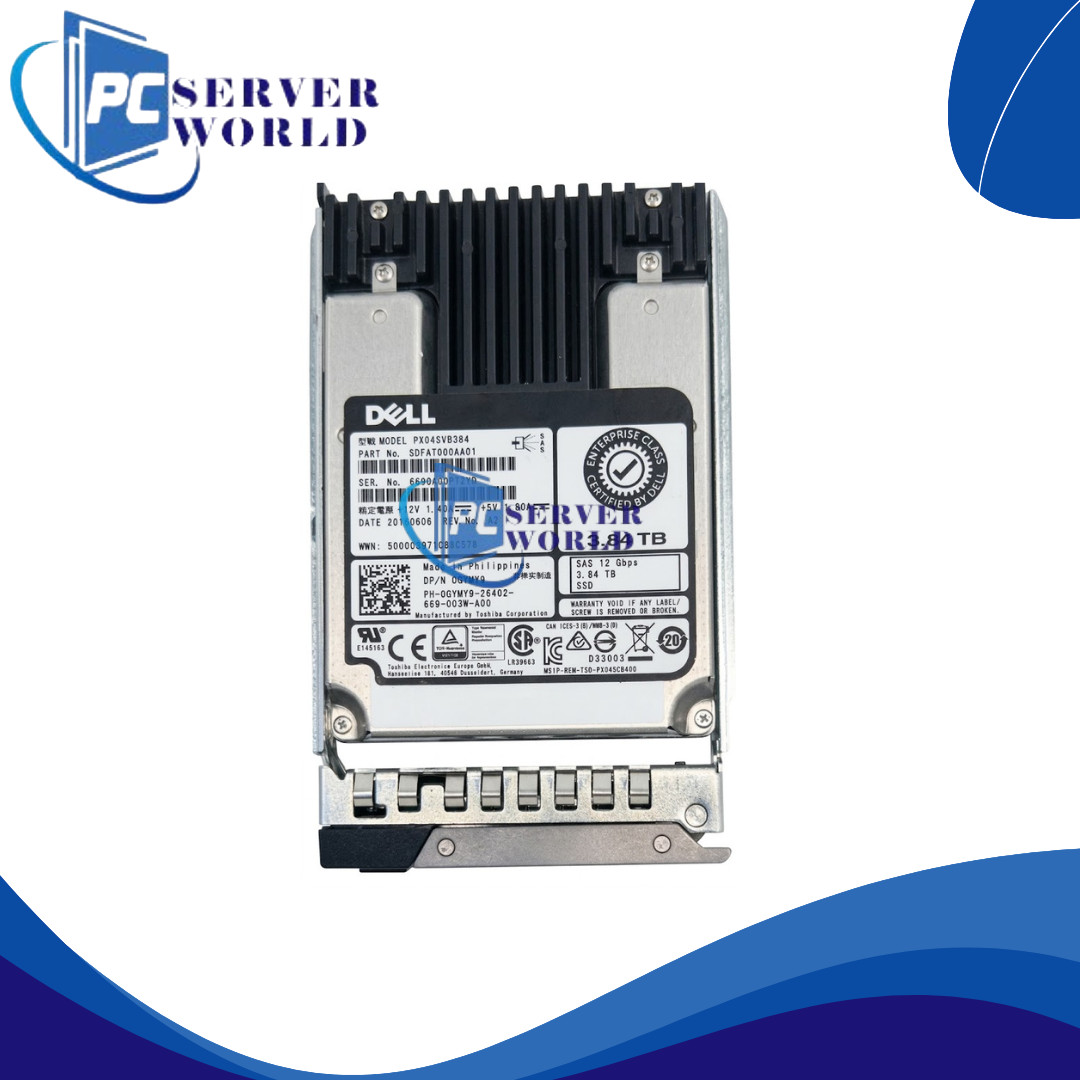 GYMY9 DELL 3.84TB 12GBPS MIXED USE 512e 2.5'' SAS SSD DRIVE 0GYMY9 PX04SVB384