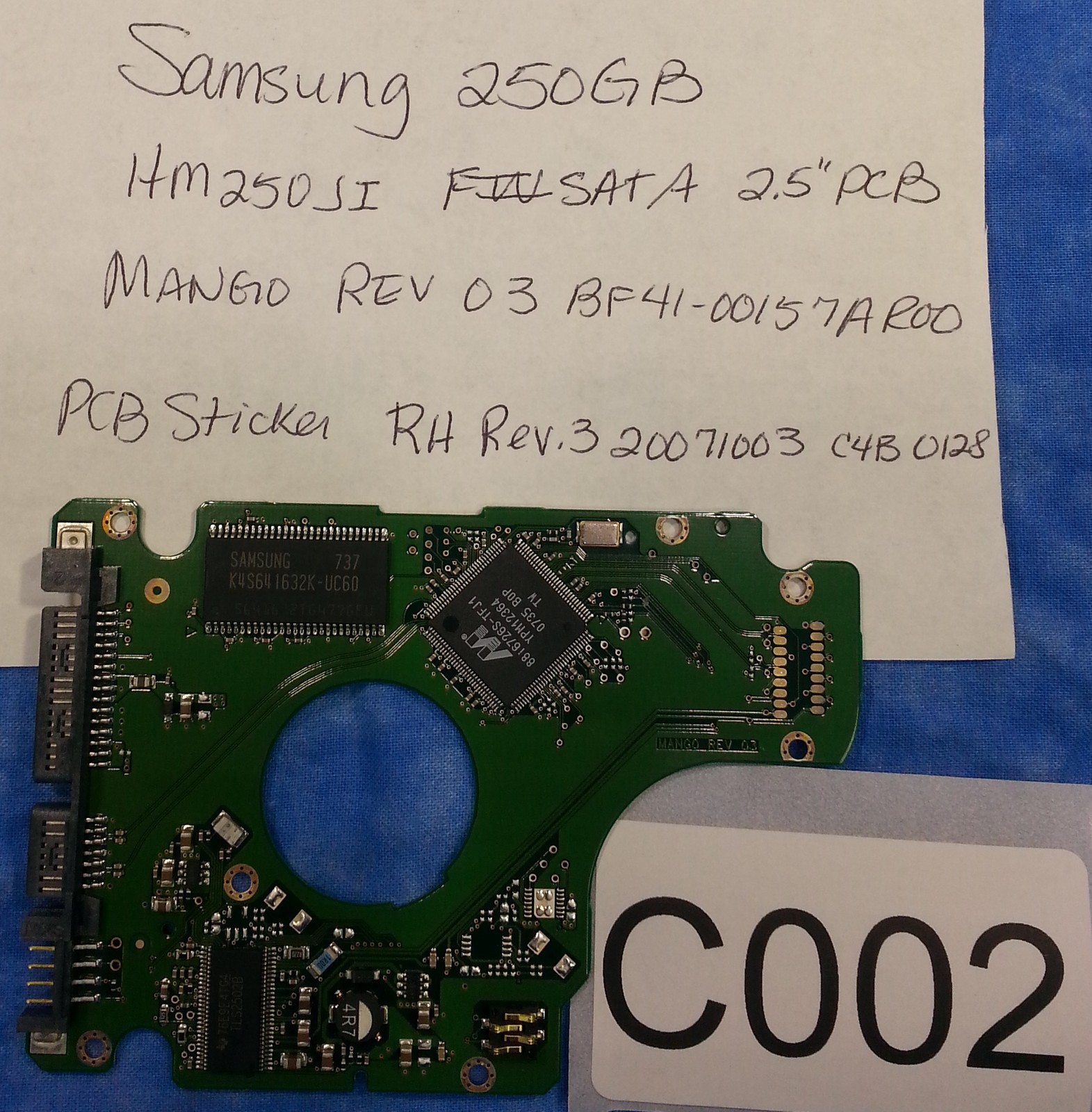 Samsung 250GB HM250JI MANGO REV 03 BF41-00157A Hard Drive Controller PCB