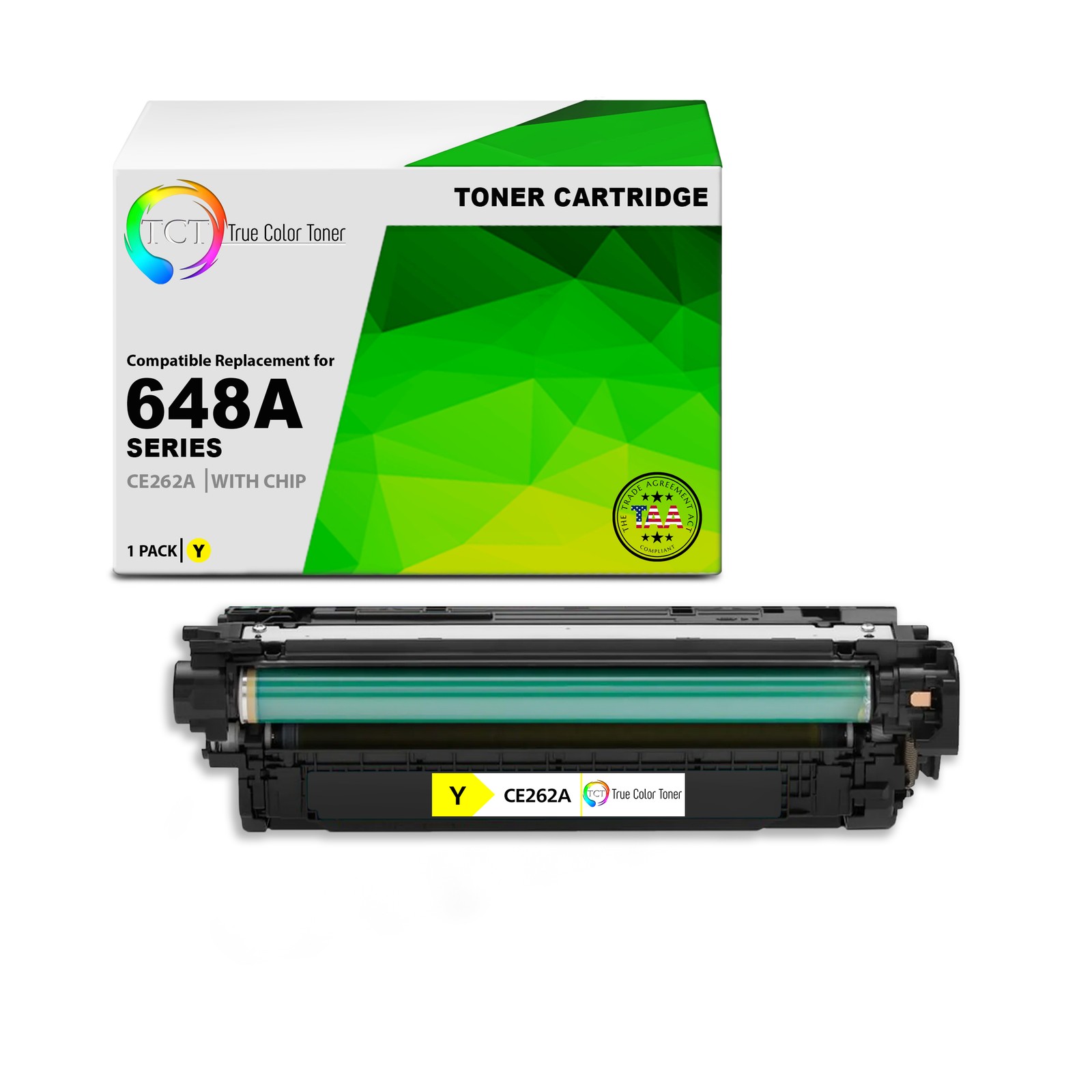 TCT CE262A TAA Compliant Toner Cartridge Replacement for HP CE262A - 648A