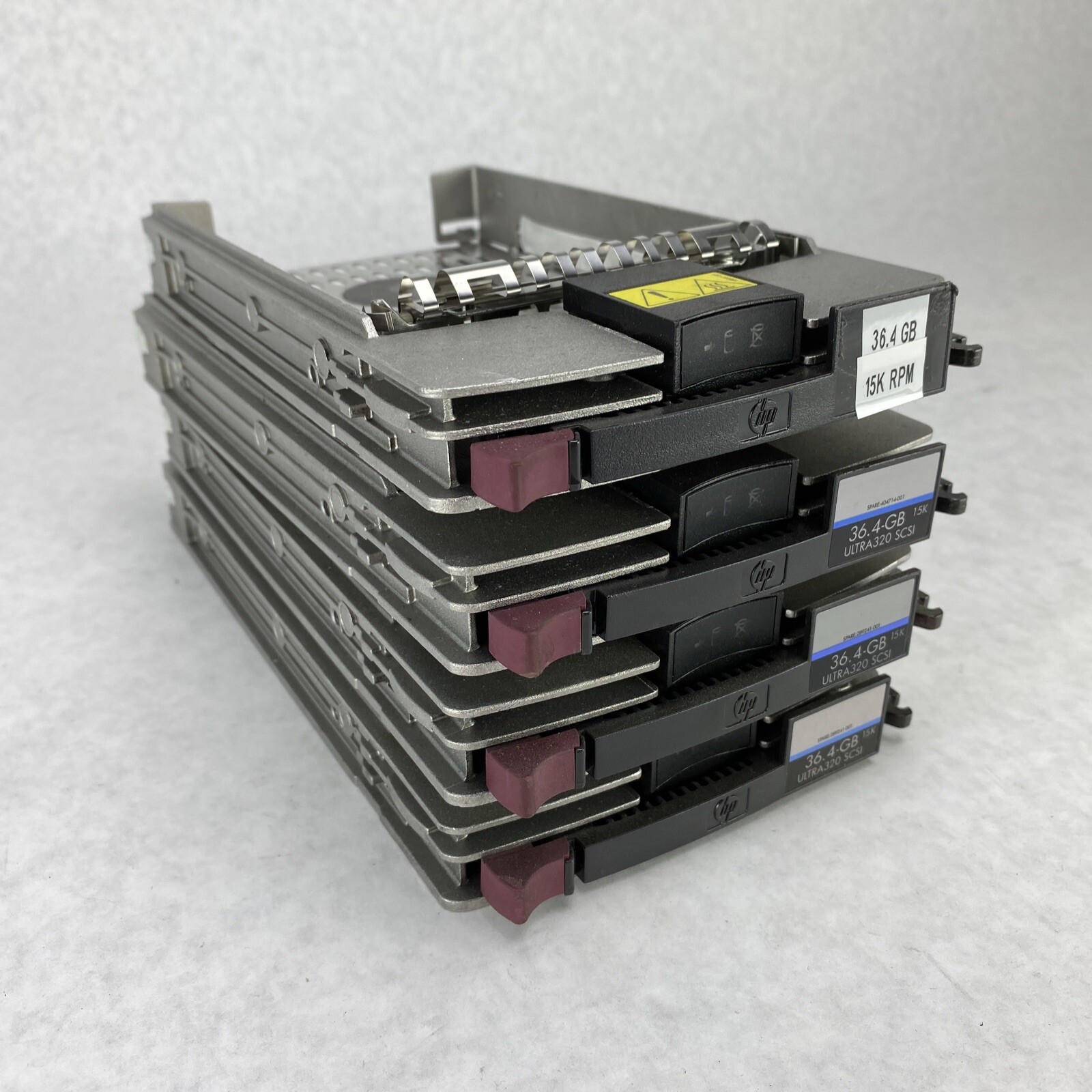 Lot of 4 Genuine HP ULTRA320 3.5" SCSI 289241-001 HDD Caddy Trays 36.4GB 15K RPM