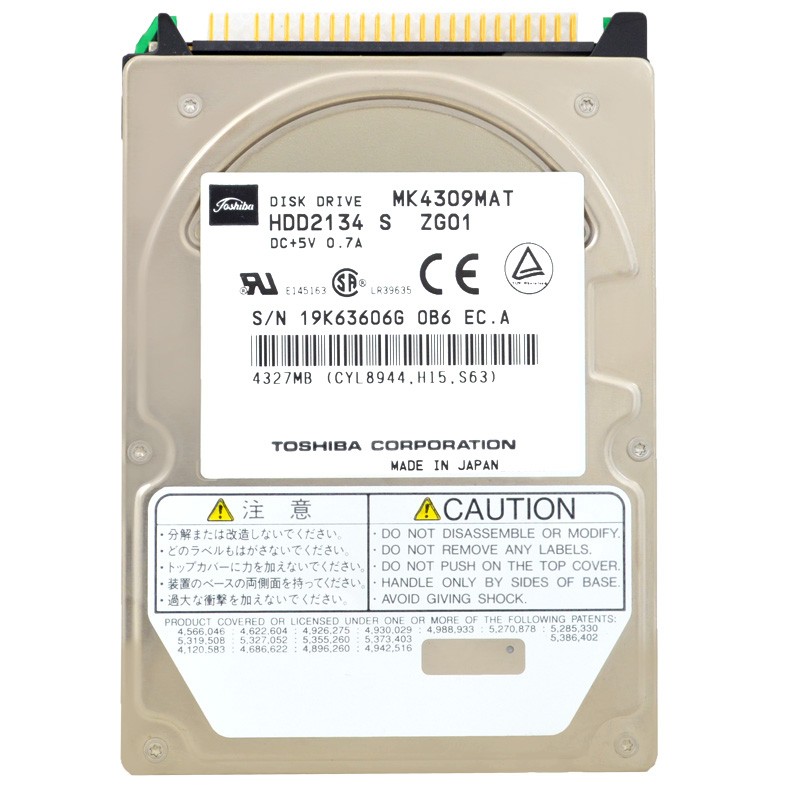 Toshiba MK4309MAT 4.3GB 4200RPM 512KB ATA 2.5" Inch Hard Drive