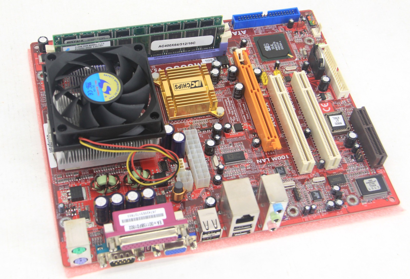 PC Chips M863G V5.1A Motherboard with Athlon XP 3000+, 1GB DDR SDRAM