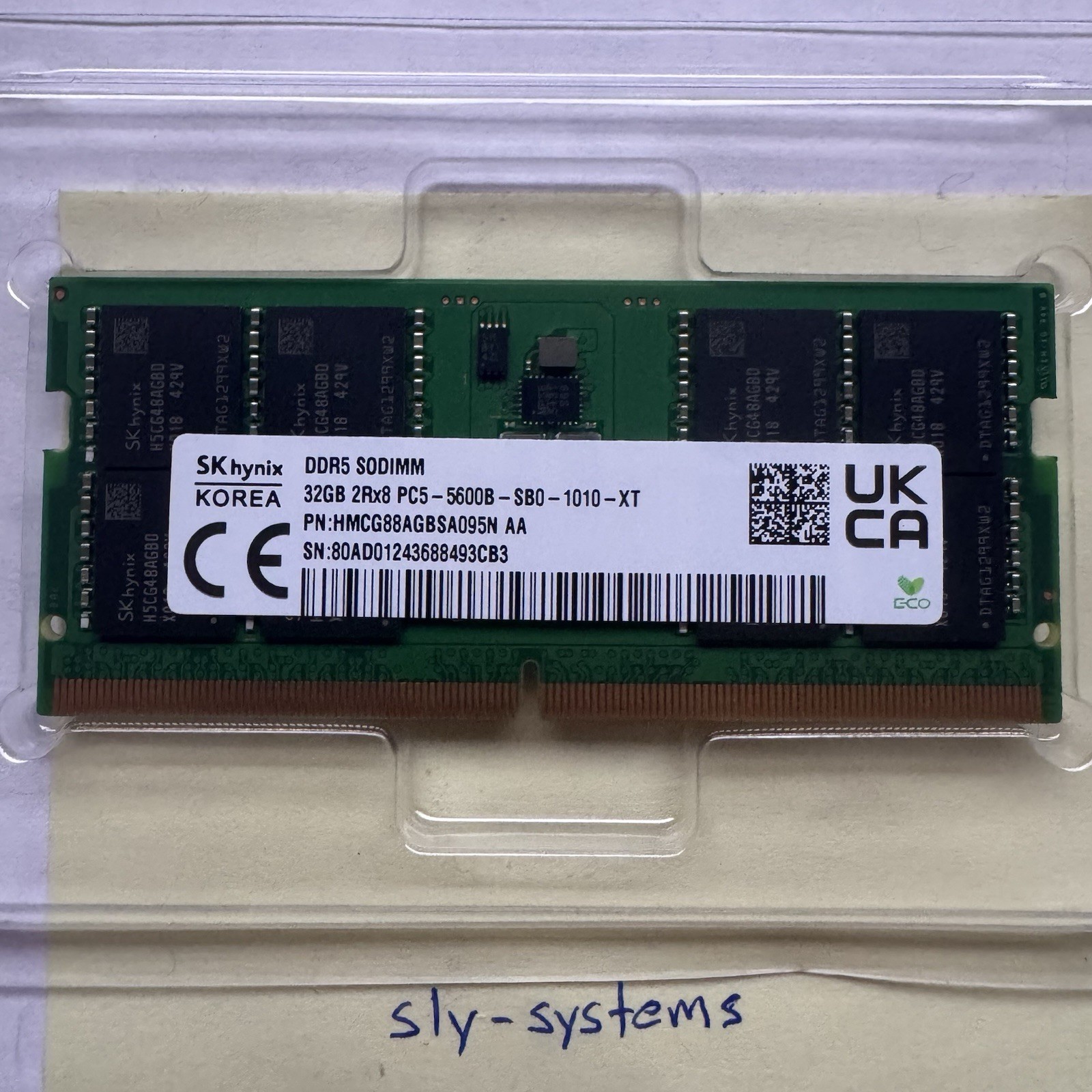 SK HYNIX 32GB DDR5 5600MHz SO-DIMM LAPTOP MEMORY SINGLE MODULE RAM