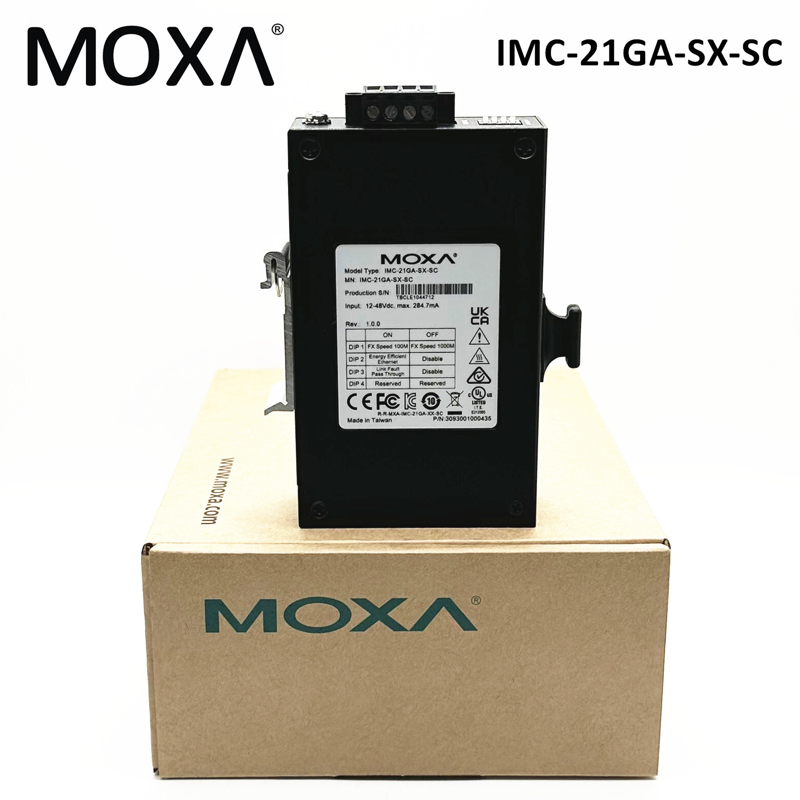1pcs MOXA IMC-21GA-SX-SC Gigabit Multimode Transceiver SC Interface