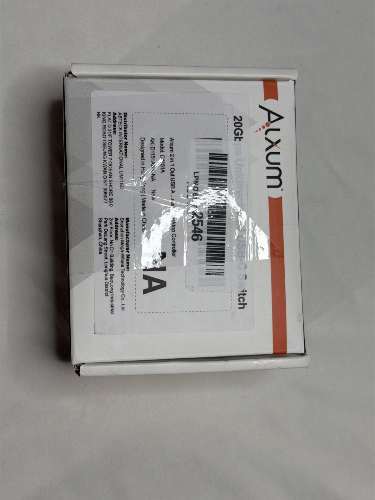 Alxum 20Gbps USB C Switch 2 Computers for USB-C/Thunderbolt 4 Monitor/Dock