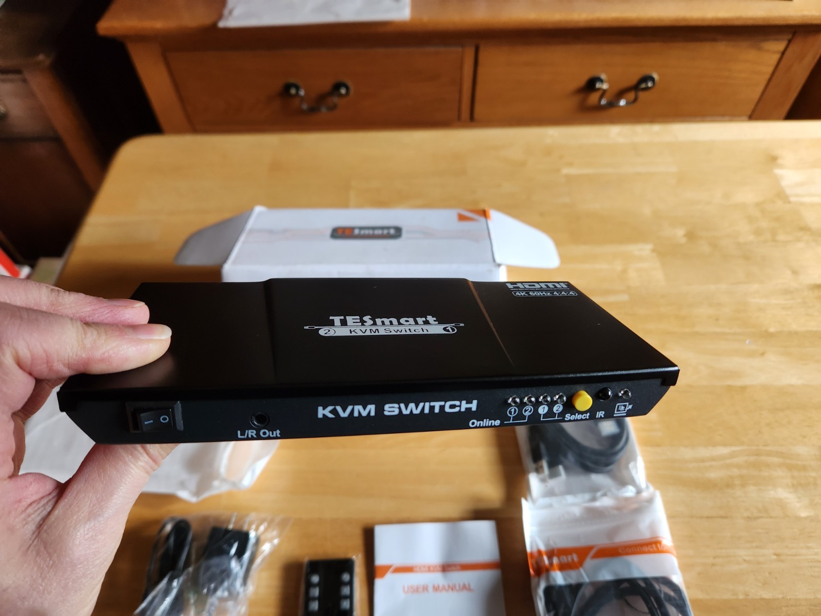 TESmart 2-Ports 2x1 HDMI External KVM switch Black