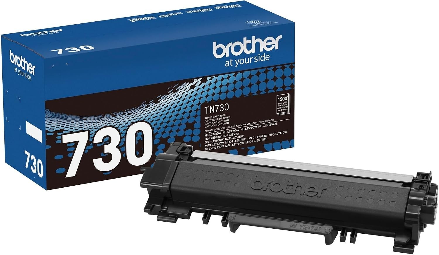 Brother TN730 Genuine OEM Black Toner Cartridge Standard Yield 1200 Pages NEW