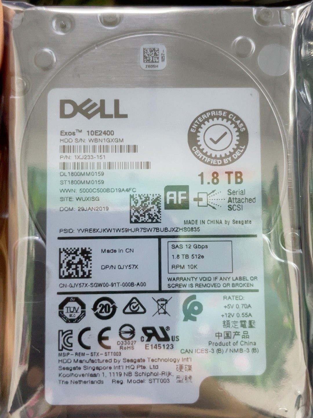 Dell ST1800MM0159 0JY57X 1.8TB 12Gbps SAS 2.5 Inch Enterprise Server Hard Drive