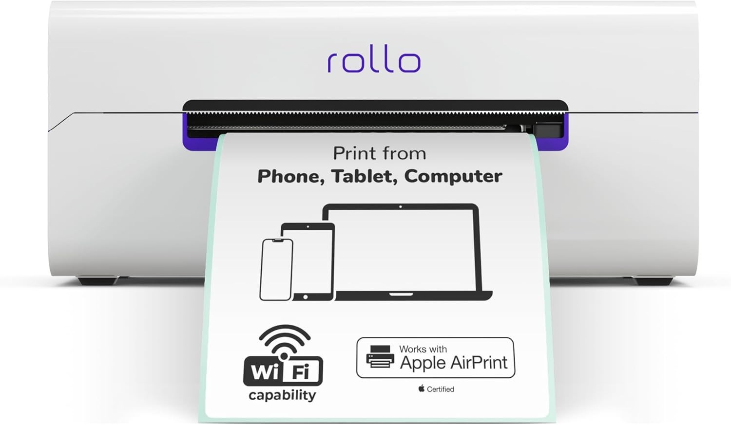 Rollo Wireless 4x6 Shipping Label Printer AirPrint Wi-Fi Thermal