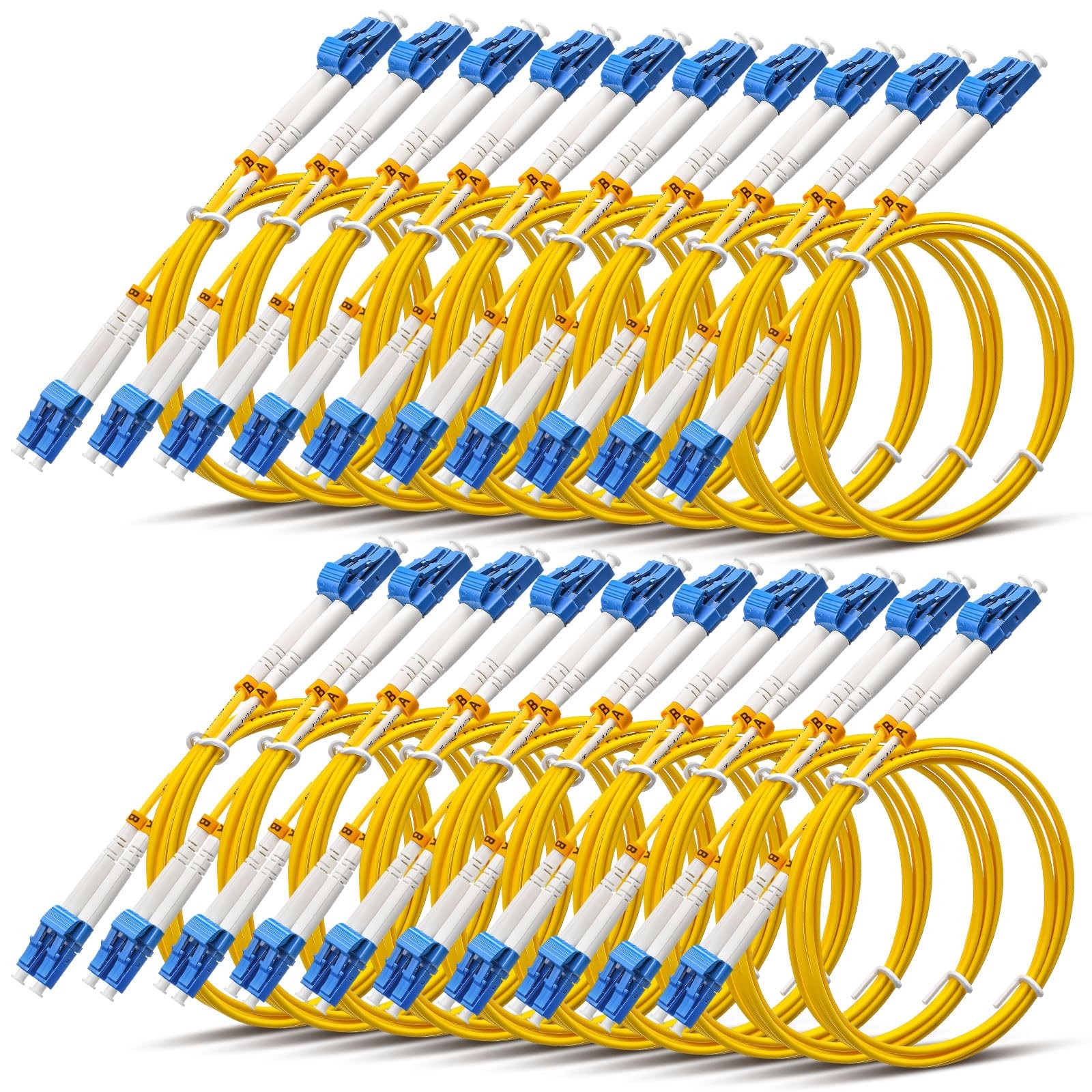 20 PCS 1m 3.28ft LC to LC Fiber Patch Cable OS2 Single Mode Duplex 10GB SMF