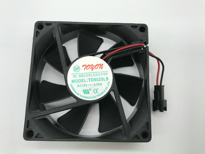 1 PC TOYON Cooling Fan TD8020LS DC 12V 0.08A 8020 8CM 2 Pin 80*80*20MM