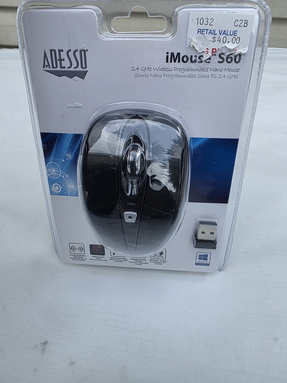 Adesso iMouse S60B - 2.4 GHz Wireless Programmable Nano Mouse NEW