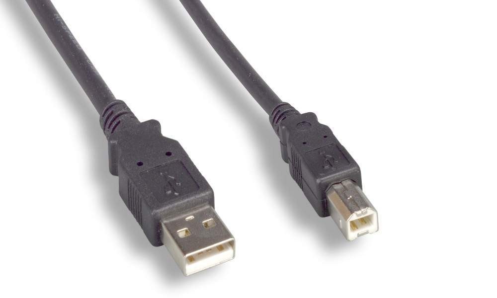 15Ft USB 2.0 Cable A-B Black UL 28AWG 24AWG