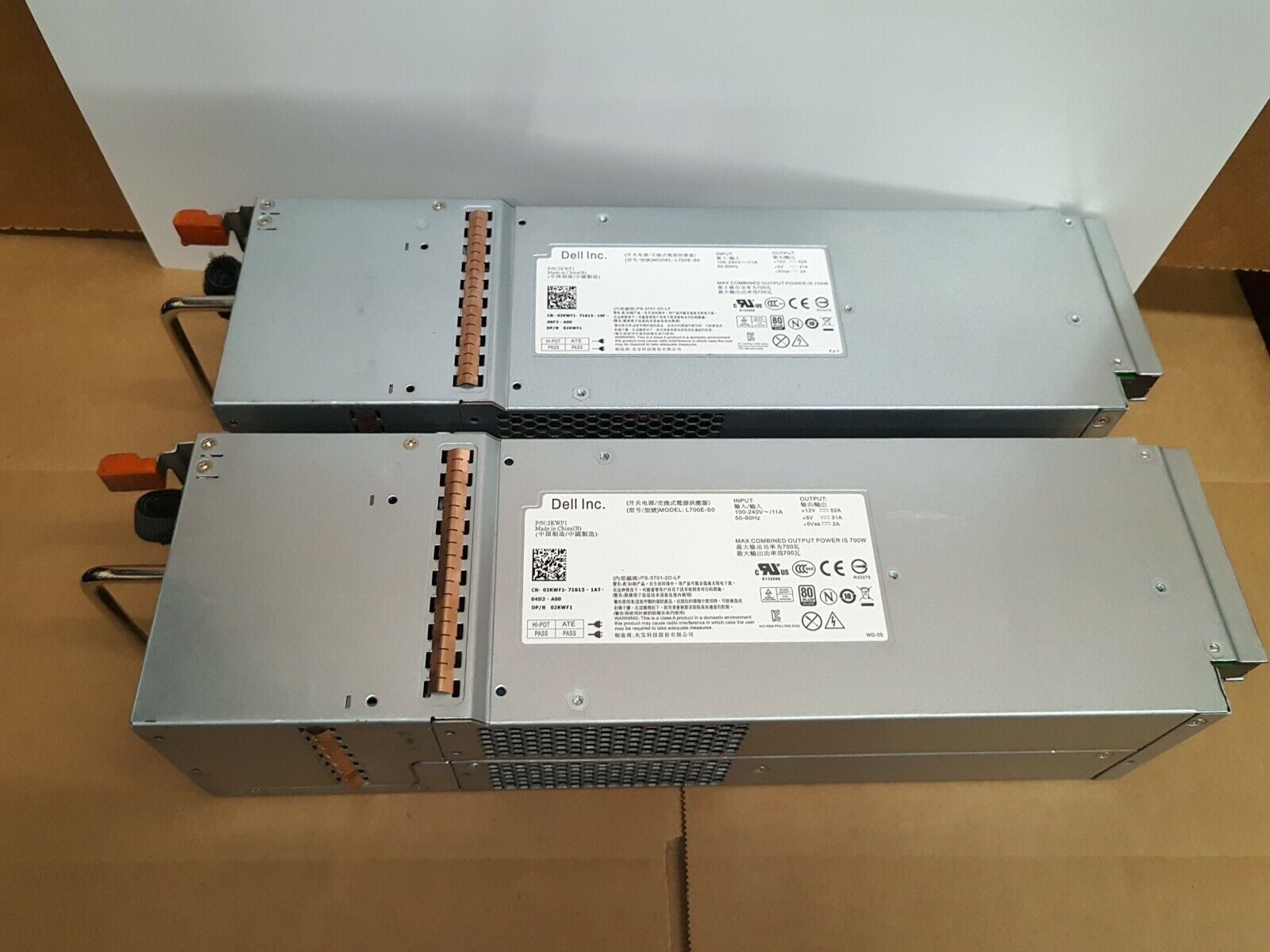 - 2x DELL 02KWF1 2KWF1 L700E-S0 700W POWER SUPPLY FOR EQUALLOGIC PS6100 Tested