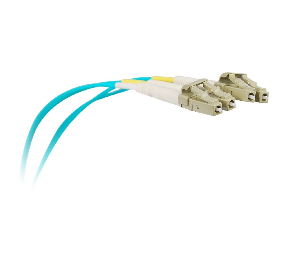 2M OM3 LC/LC Duplex Multimode 10gb Fiber Cable Aqua