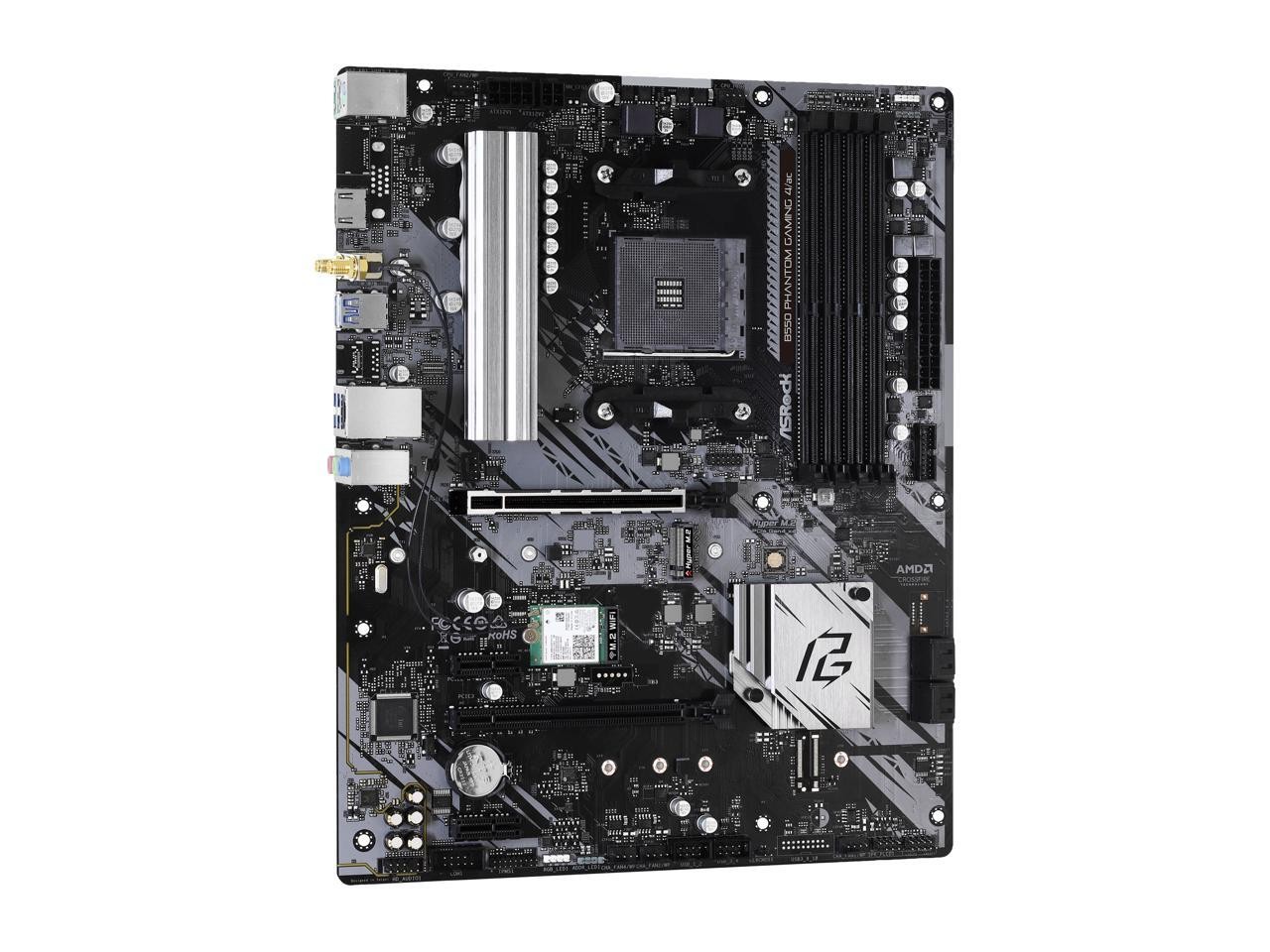ASRock B550 Phantom Gaming 4/ac AM4 AMD B550 ATX AMD Motherboard