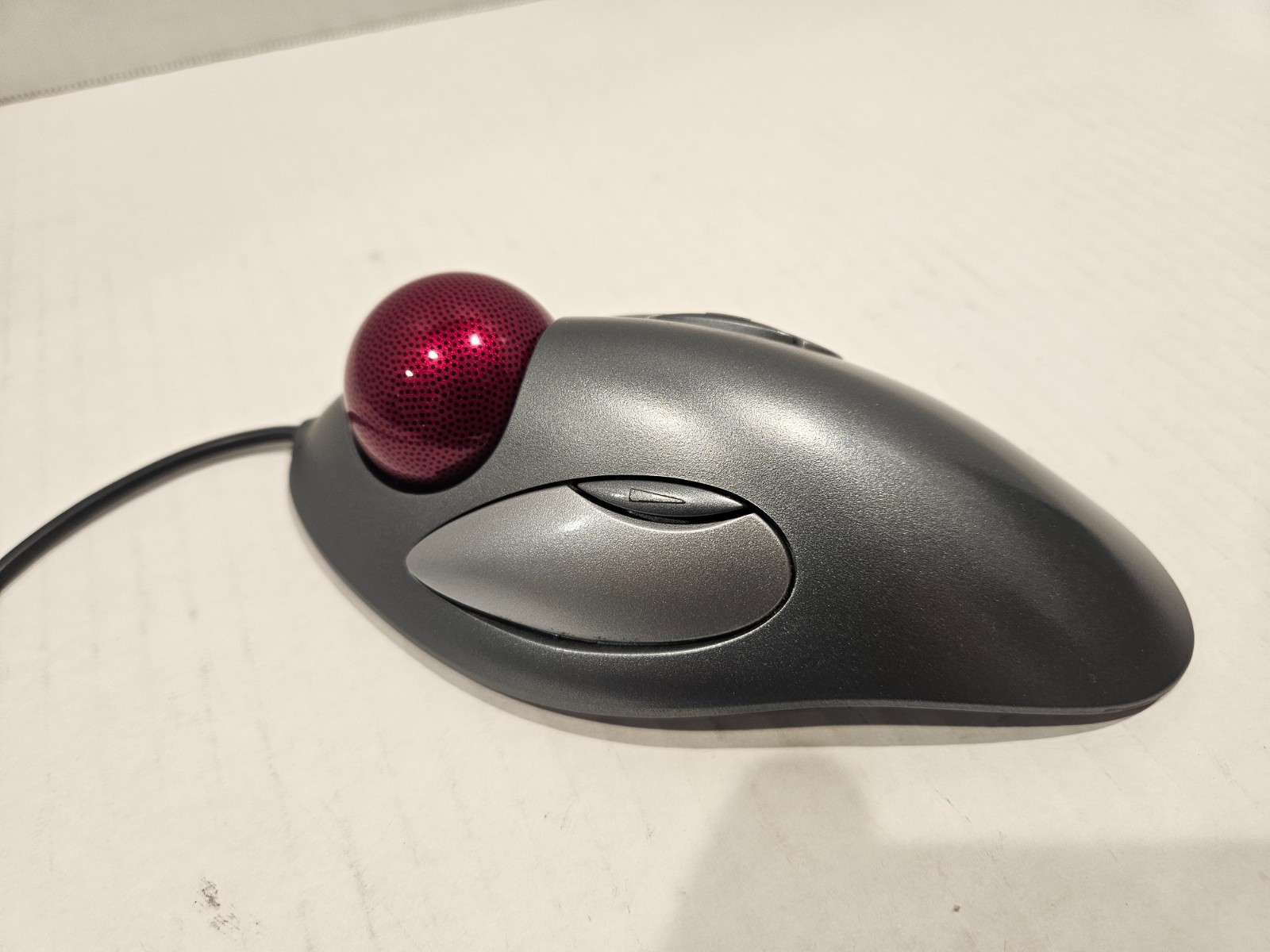 Logitech TrackMan Marble T-BC21 Wired USB Trackball Mouse Red Ball Tested