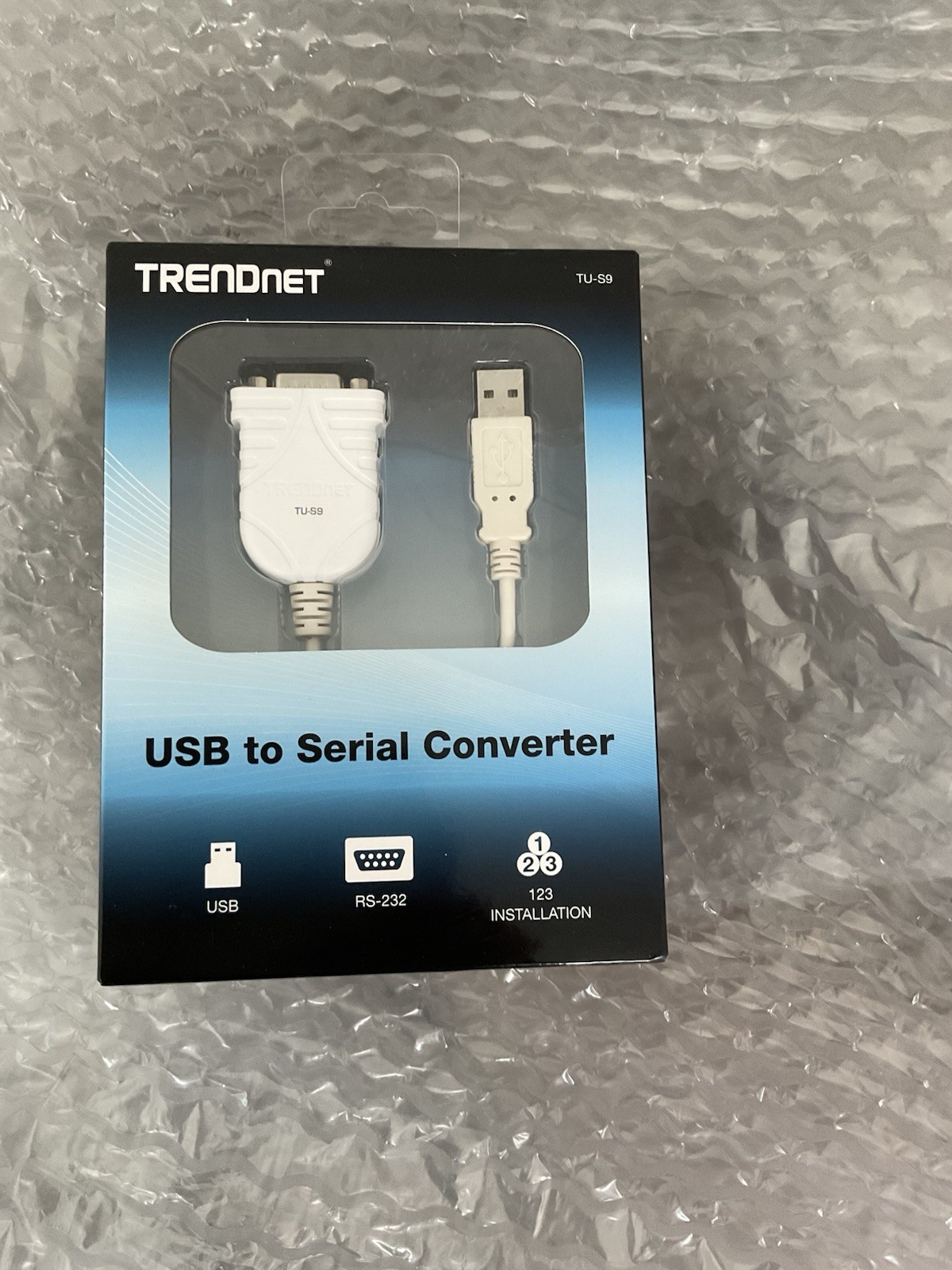 TRENDnet TU-S9 USB to Serial Converter USB 1.1 to RS-232 Male DB9 Serial Cable