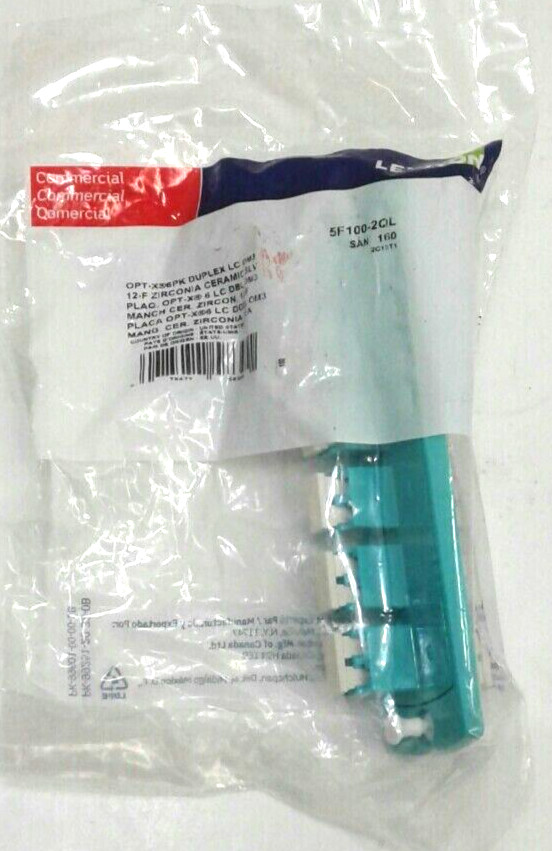 Leviton 5F100-2QL OPT-X 50/125um Multimode OM3/4 Duplex LC 12 Fiber Sleeve Aqua