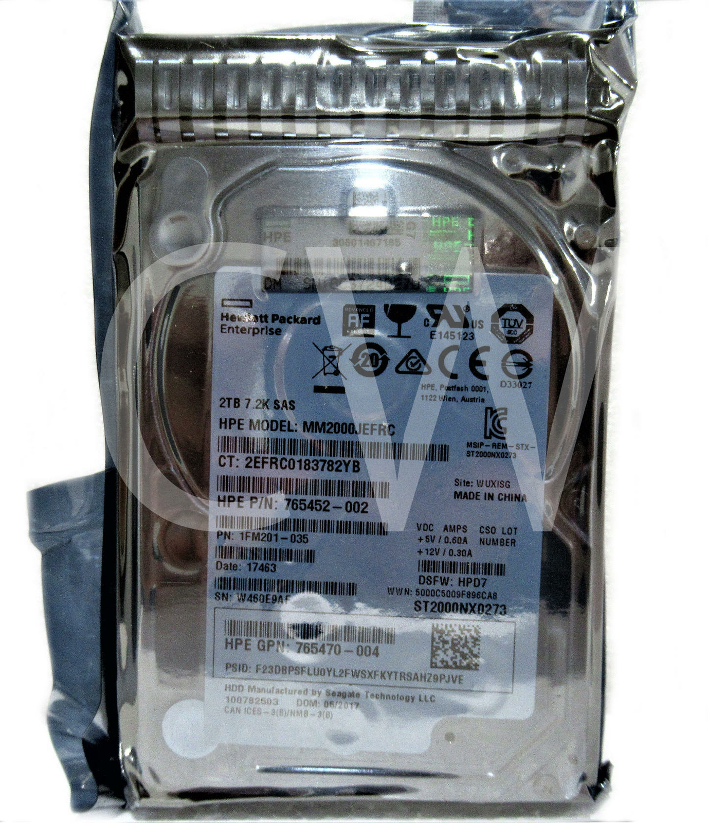 765873-001 765466-B21 HPE 2TB 7200RPM 12Gbps 2.5" SAS HDD Hard Drive