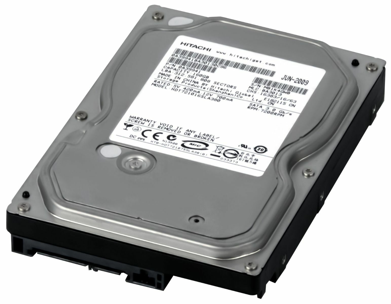 HITACHI DESKSTAR 7K1000.B HDT721016SLA380 160GB 7200RPM 16MB SATA II 3.5''