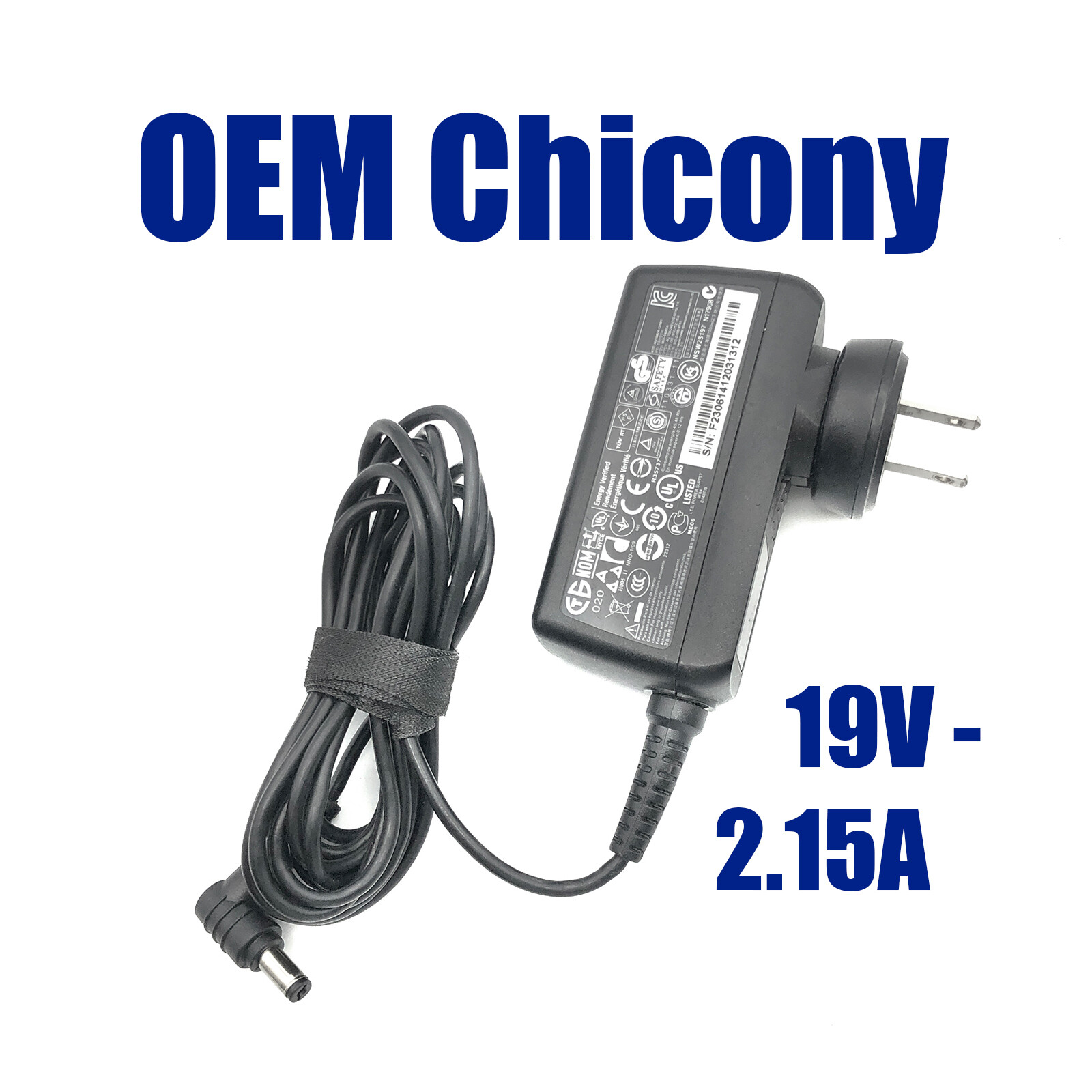 Genuine Chicony 40W AC Adapter for Acer Aspire V3 V5 E1 E11 E3 E5 E15 ES1 R14 R3
