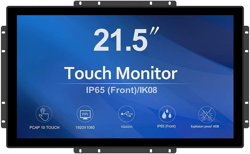 GreenTouch 21.5 Inch Touch Screen Monitor Open Frame Touch Monitor USB DVI VGA